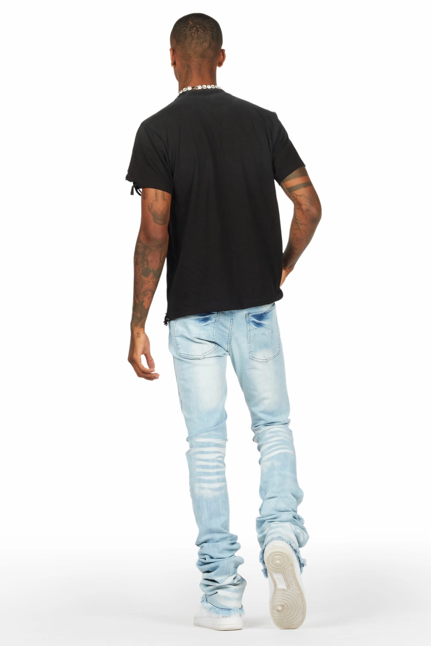 Florida Man Black T-Shirt/Super Stacked Flare Jean Set