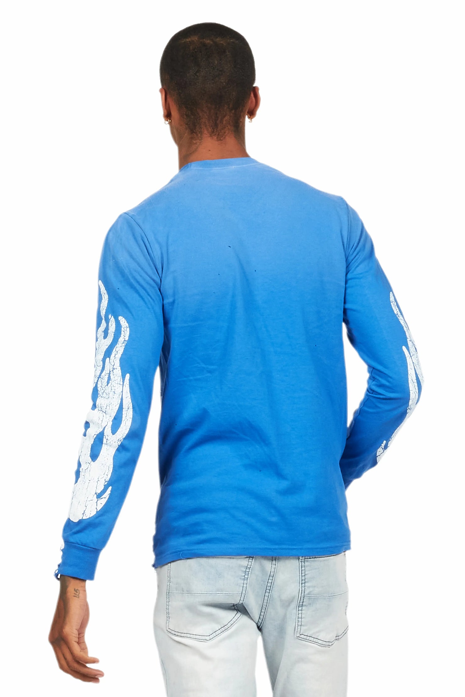 Amos Royal Blue Long Sleeve Graphic T-Shirt