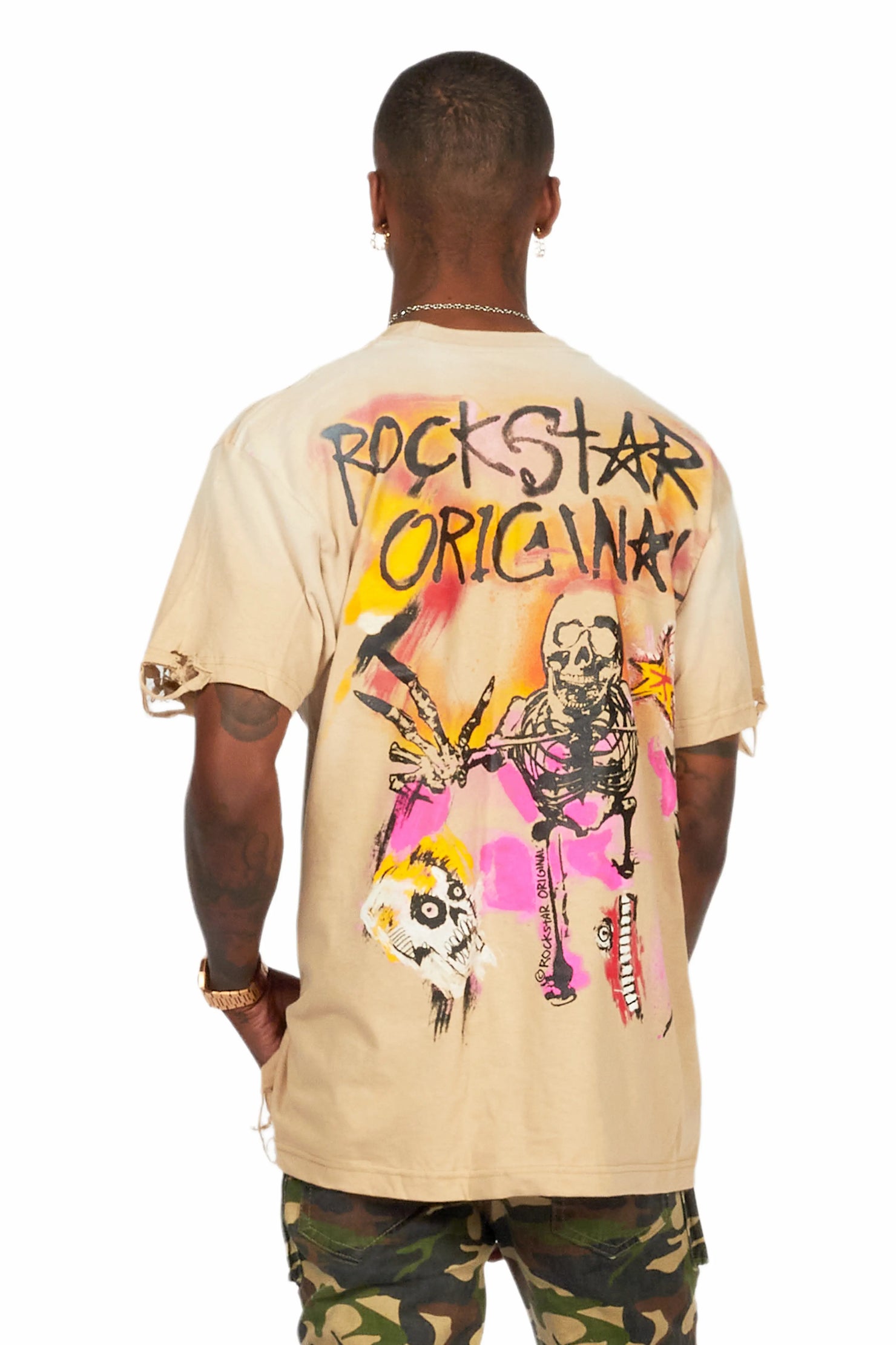 Soweto Beige Oversized Graphic T-Shirt