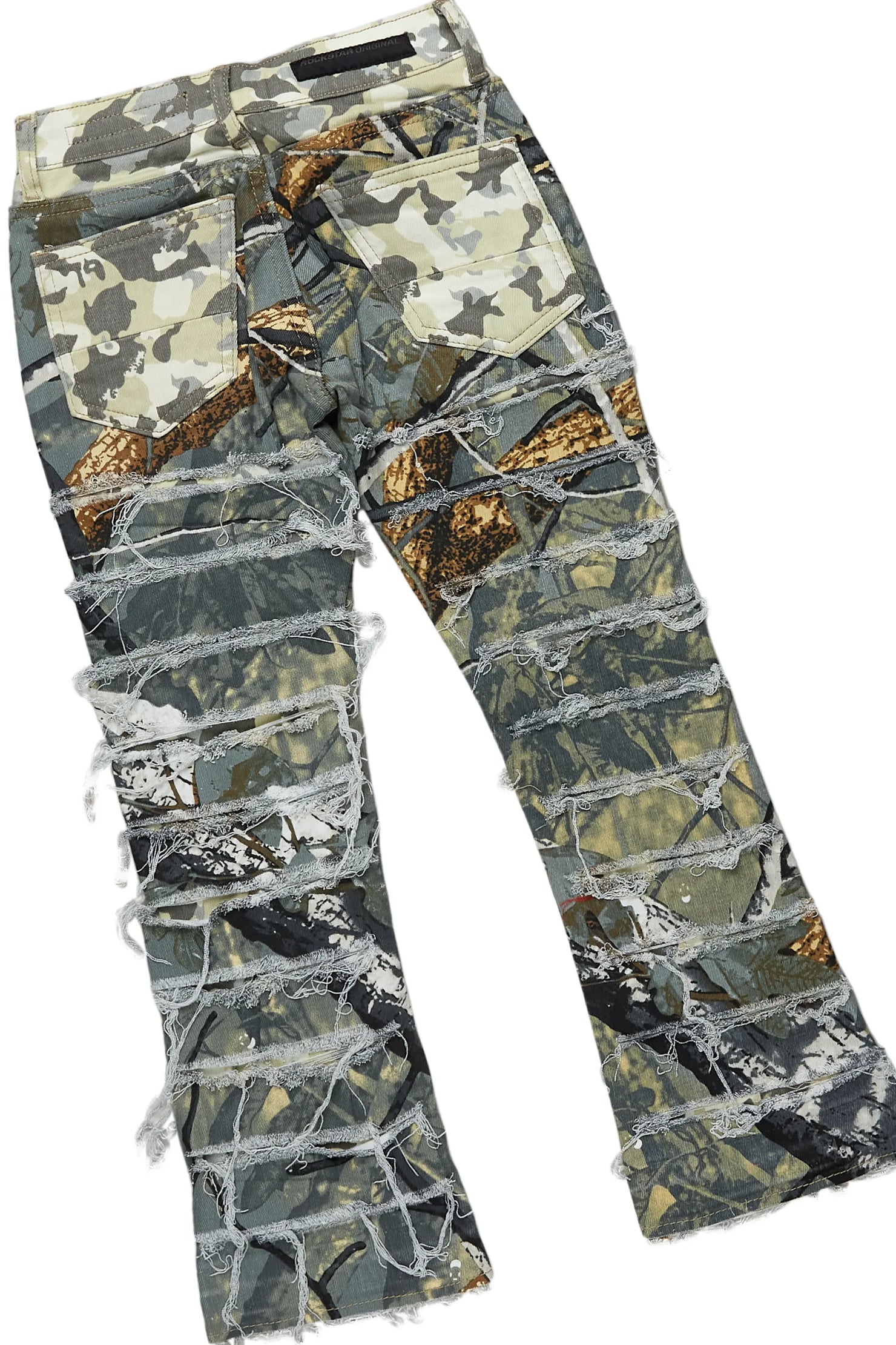 Boys Kaizen Tree Camo T-Shirt/Stacked Flare Jean Set