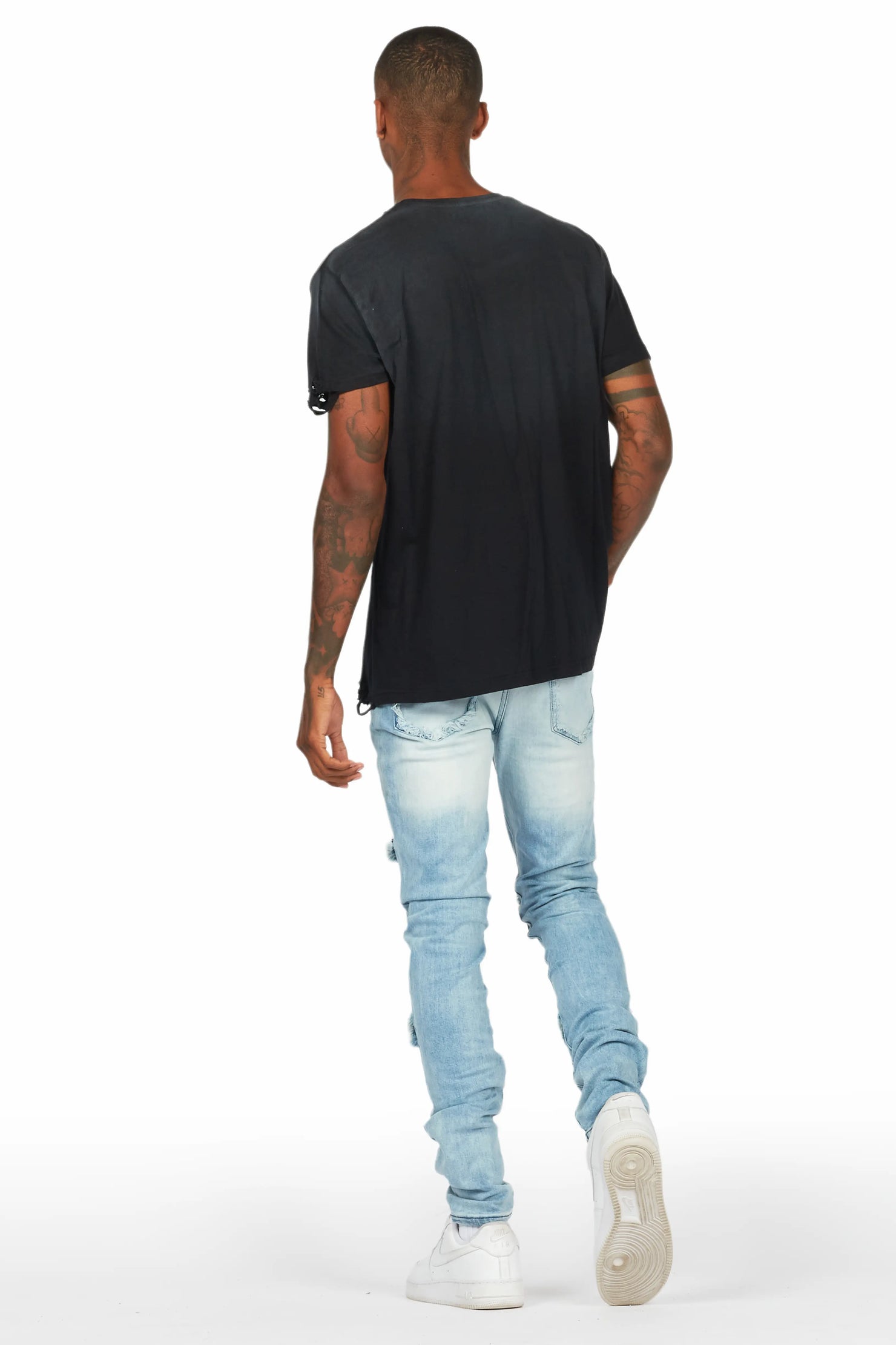 Zeen Black T-Shirt/Petrus Blue Slim Fit Jean Bundle