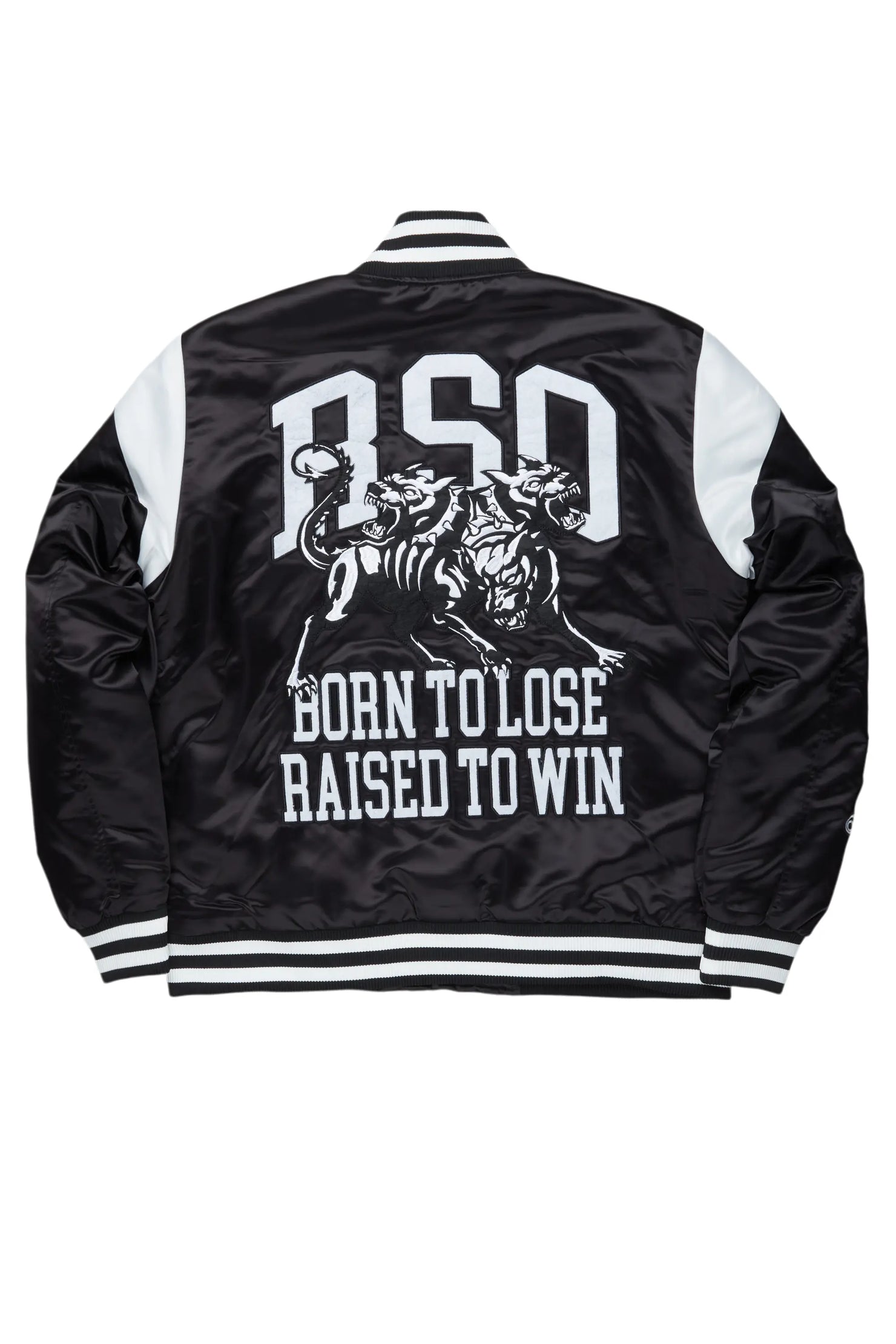 Sosa Black Satin Varsity Jacket