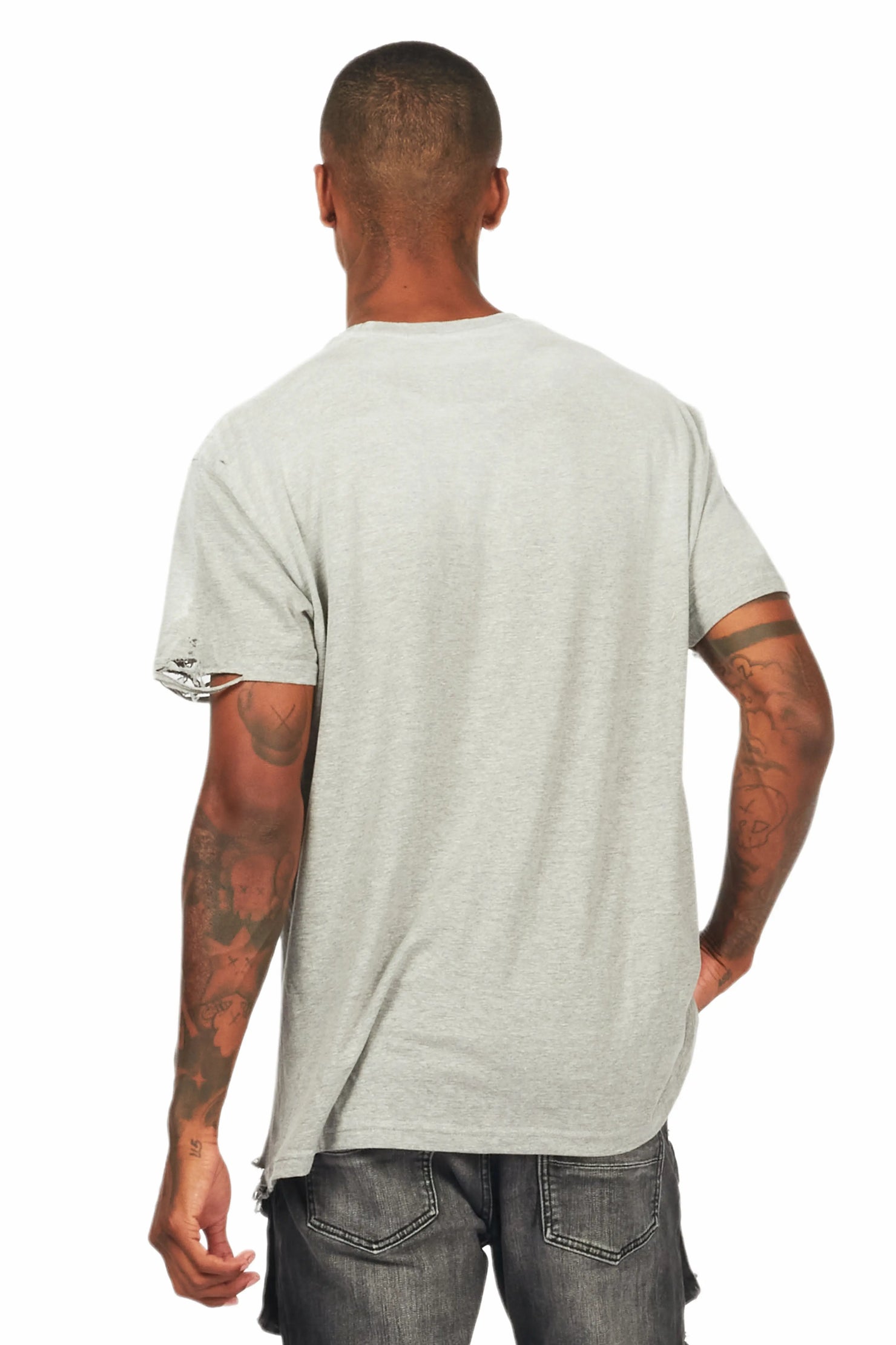 Shoota Heather Grey Oversized Graphic T-Shirt