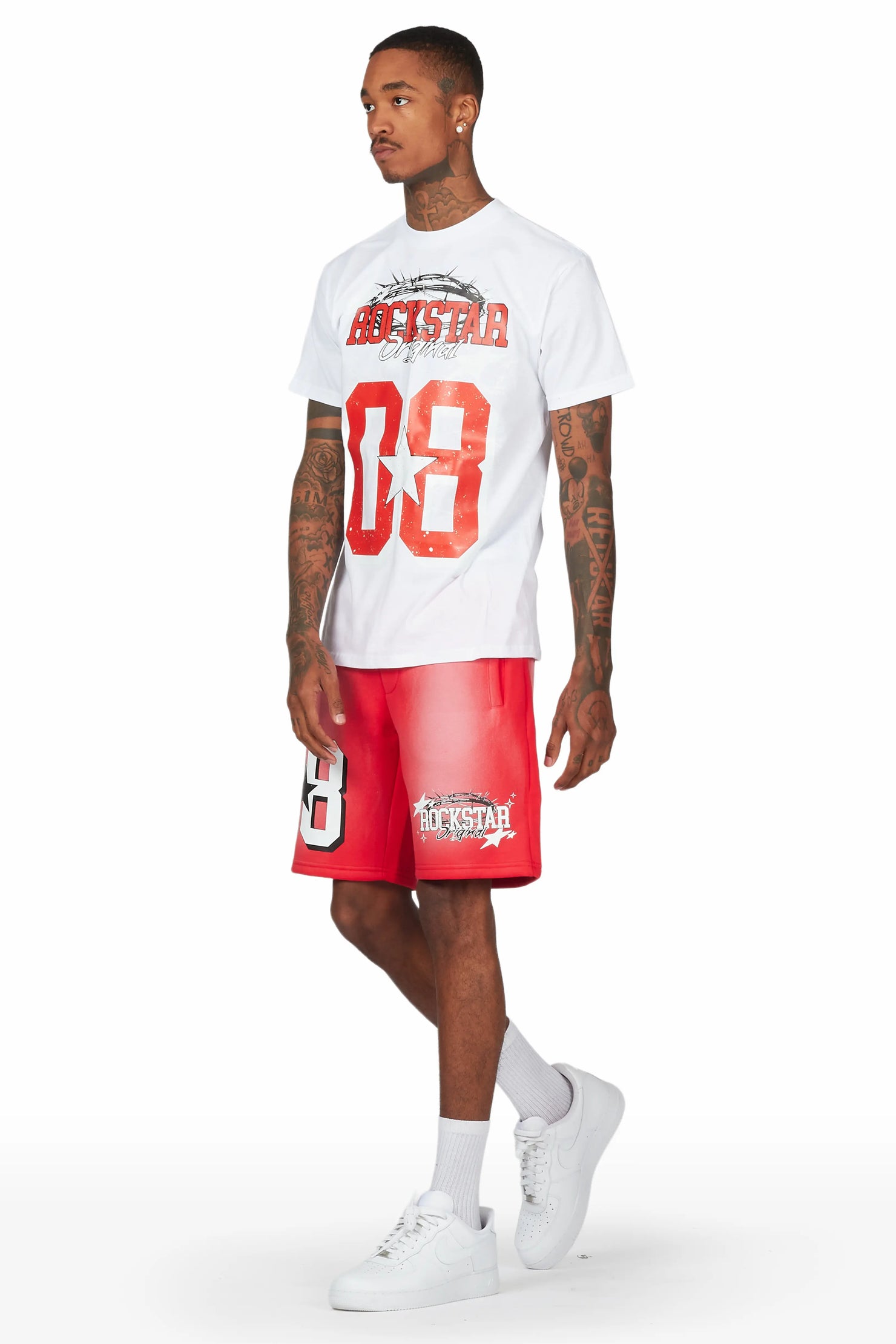 Allstar White/Red T-Shirt Short Set