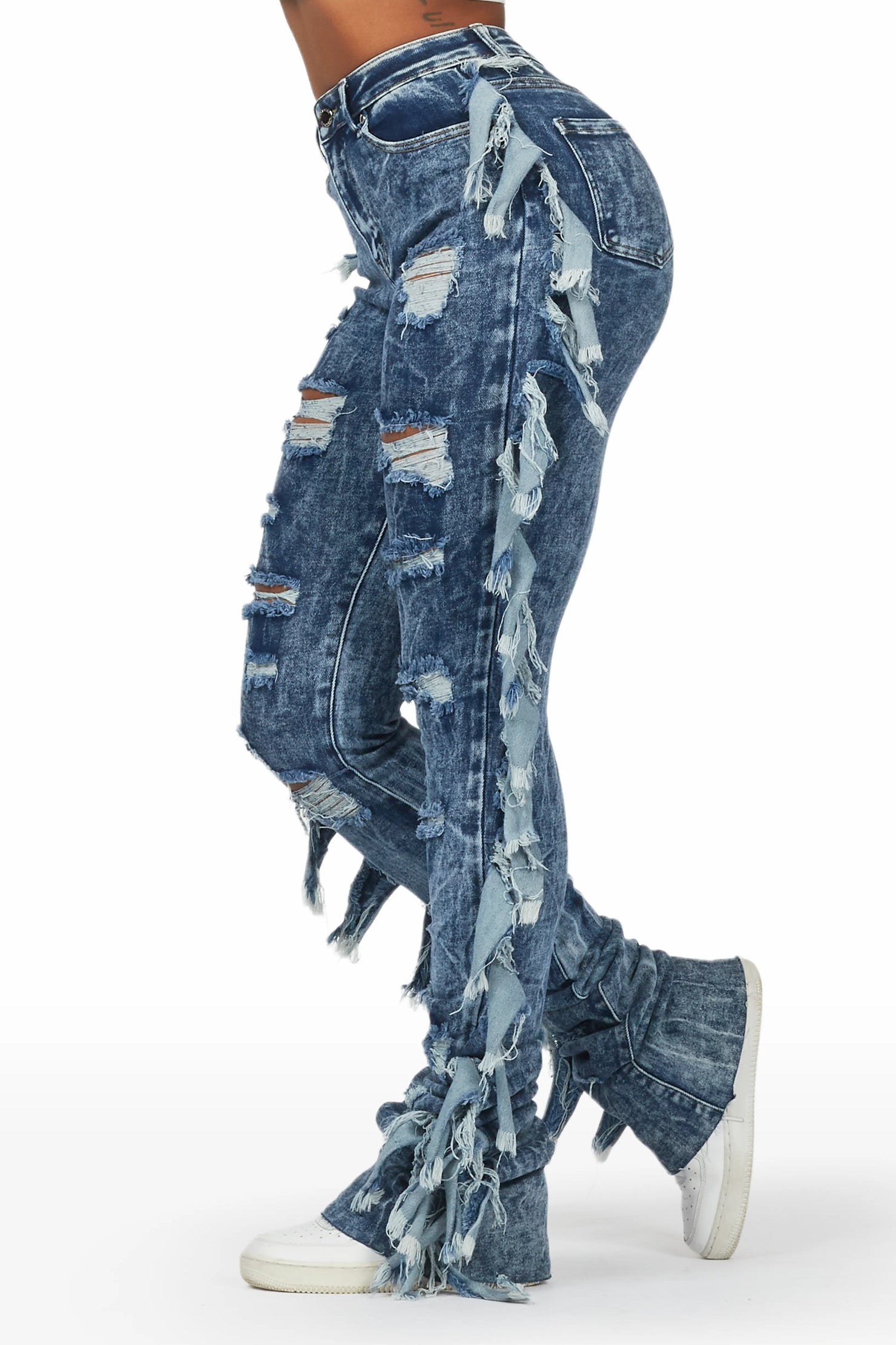 Cataleya Acid Wash Super Stacked Jean