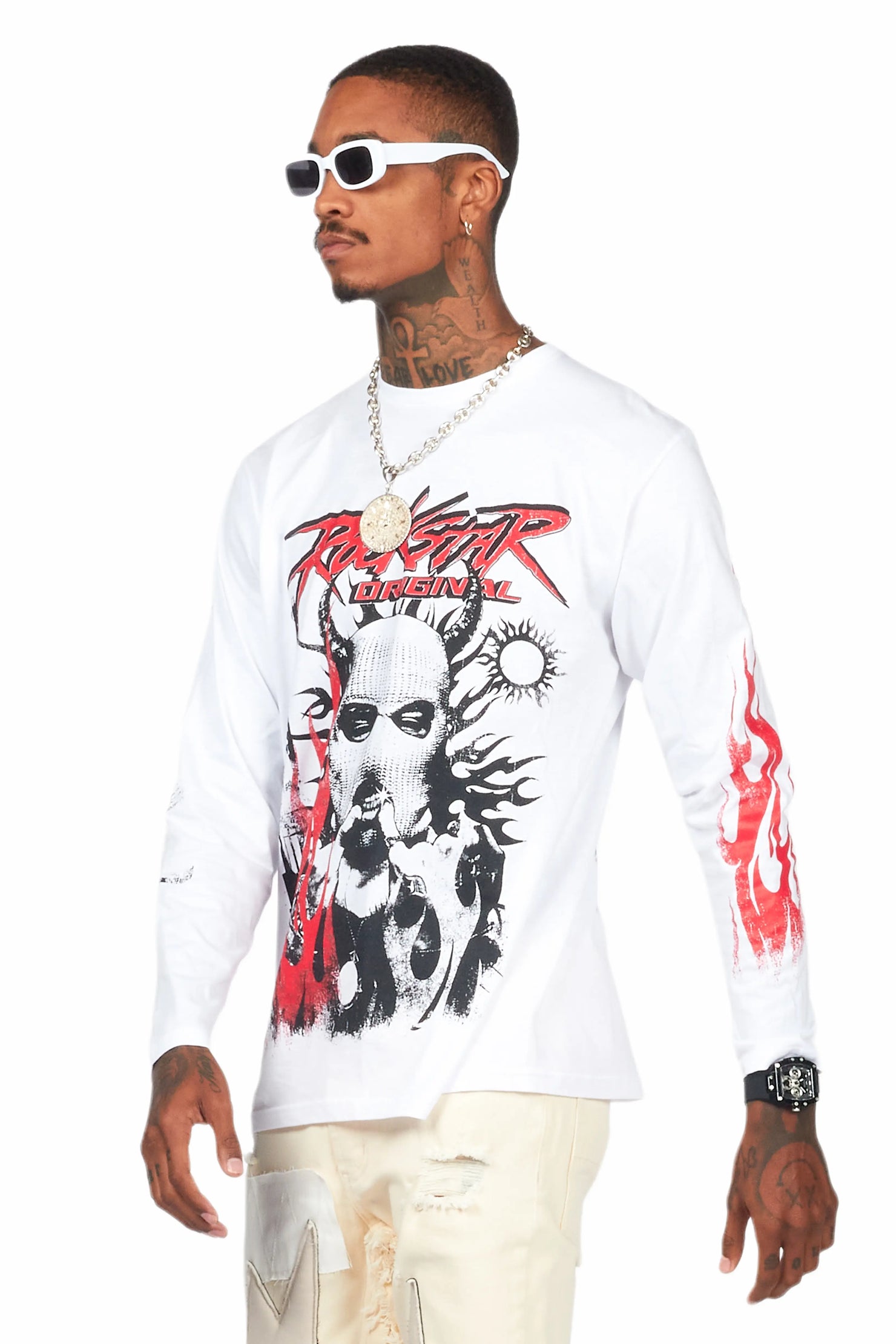 Mercy White Long Sleeve Graphic T-Shirt