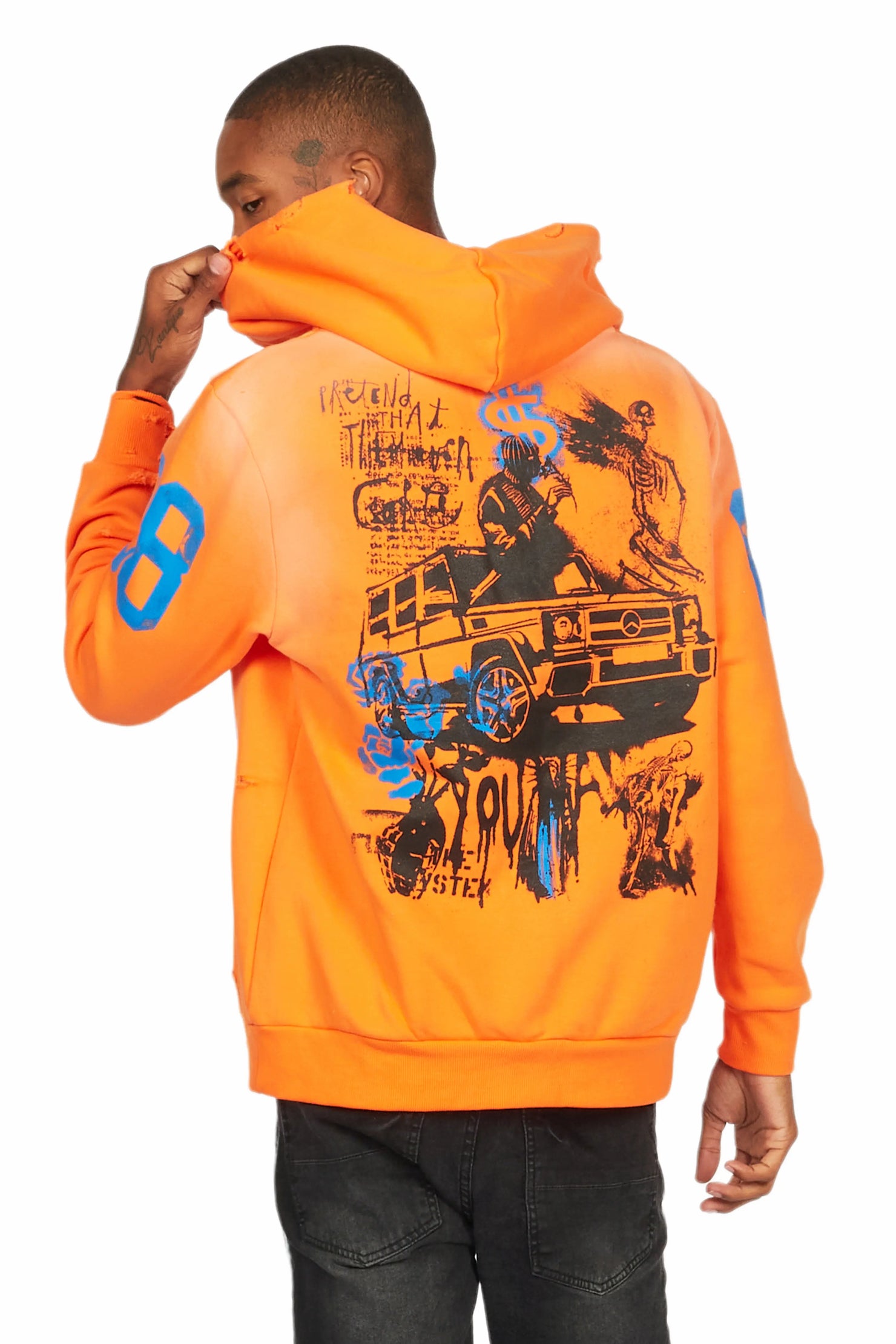 Grill Orange Graphic Hoodie