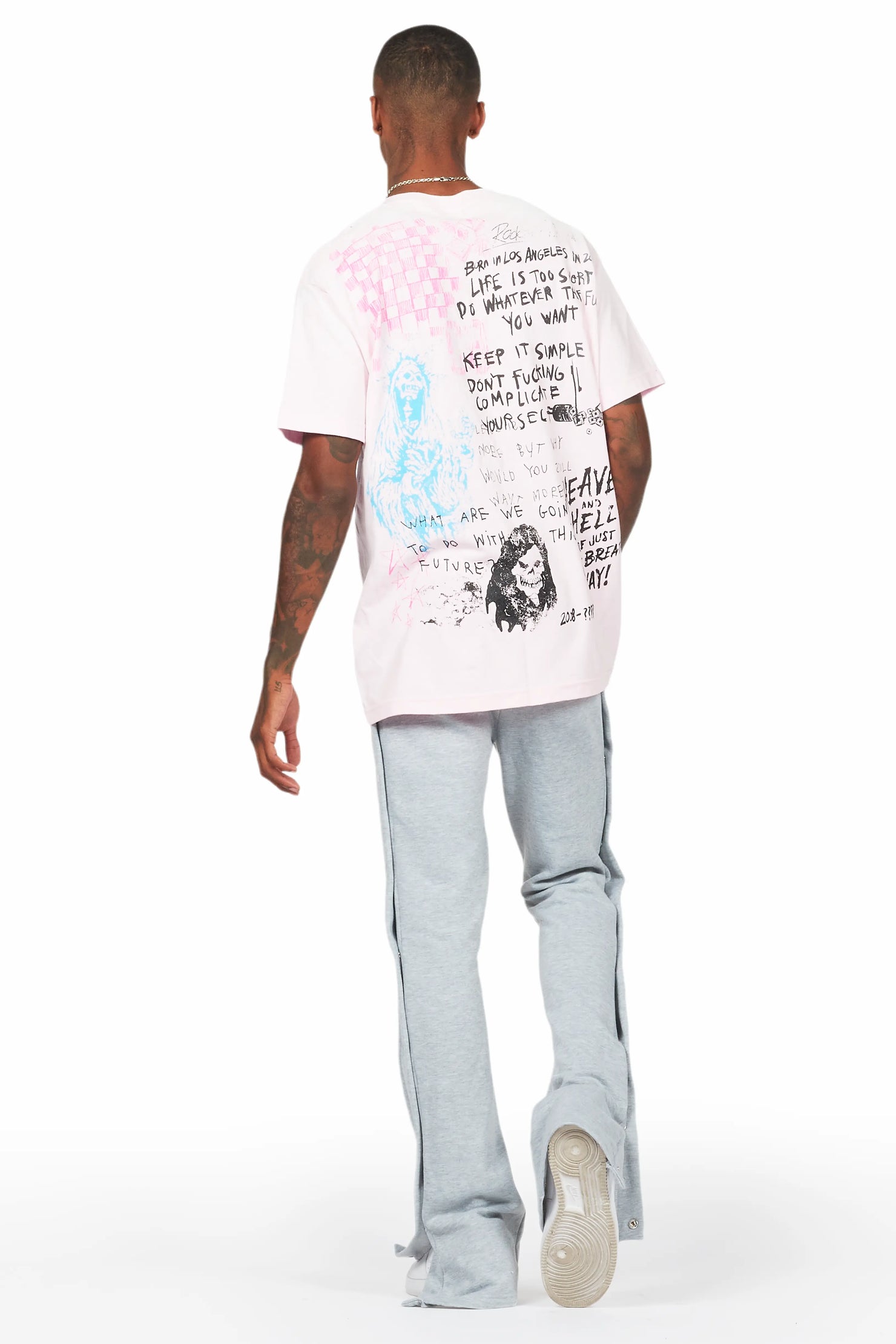 Gabin Pink Graphic Oversized T-Shirt