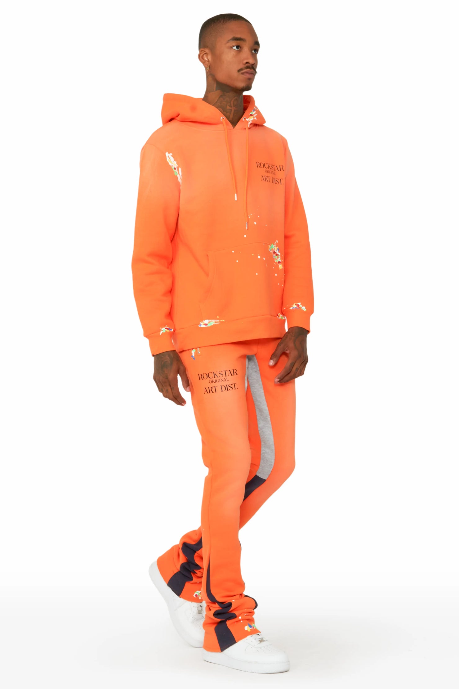 Everest Orange Stacked Flare Track Pant– Rockstar Original