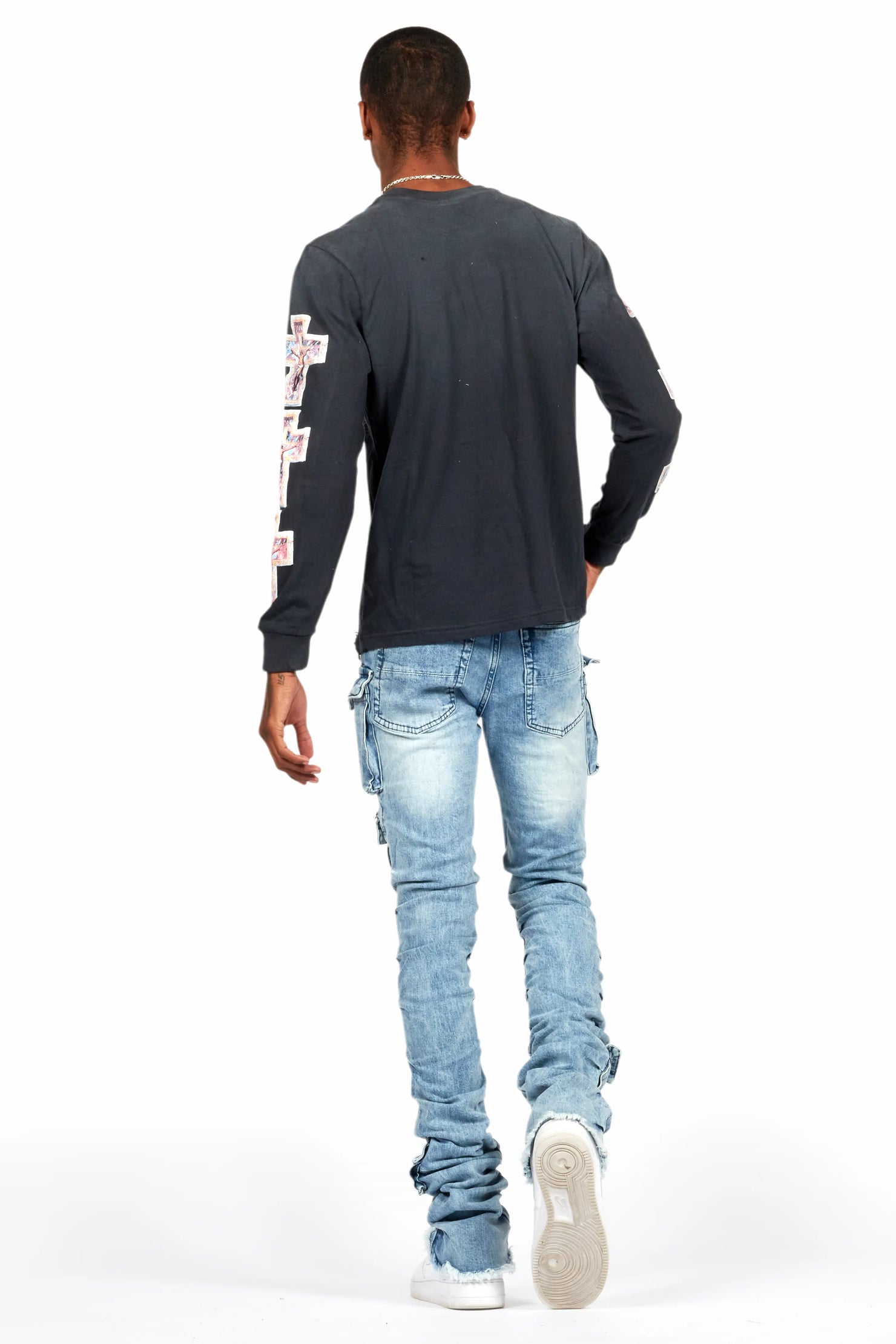 Adem Black Long Sleeve Graphic T-Shirt