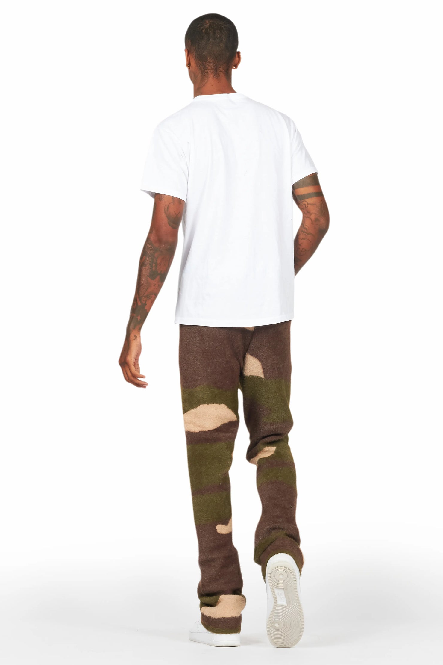 Rabi Camo Green Knitted Mohair Pants