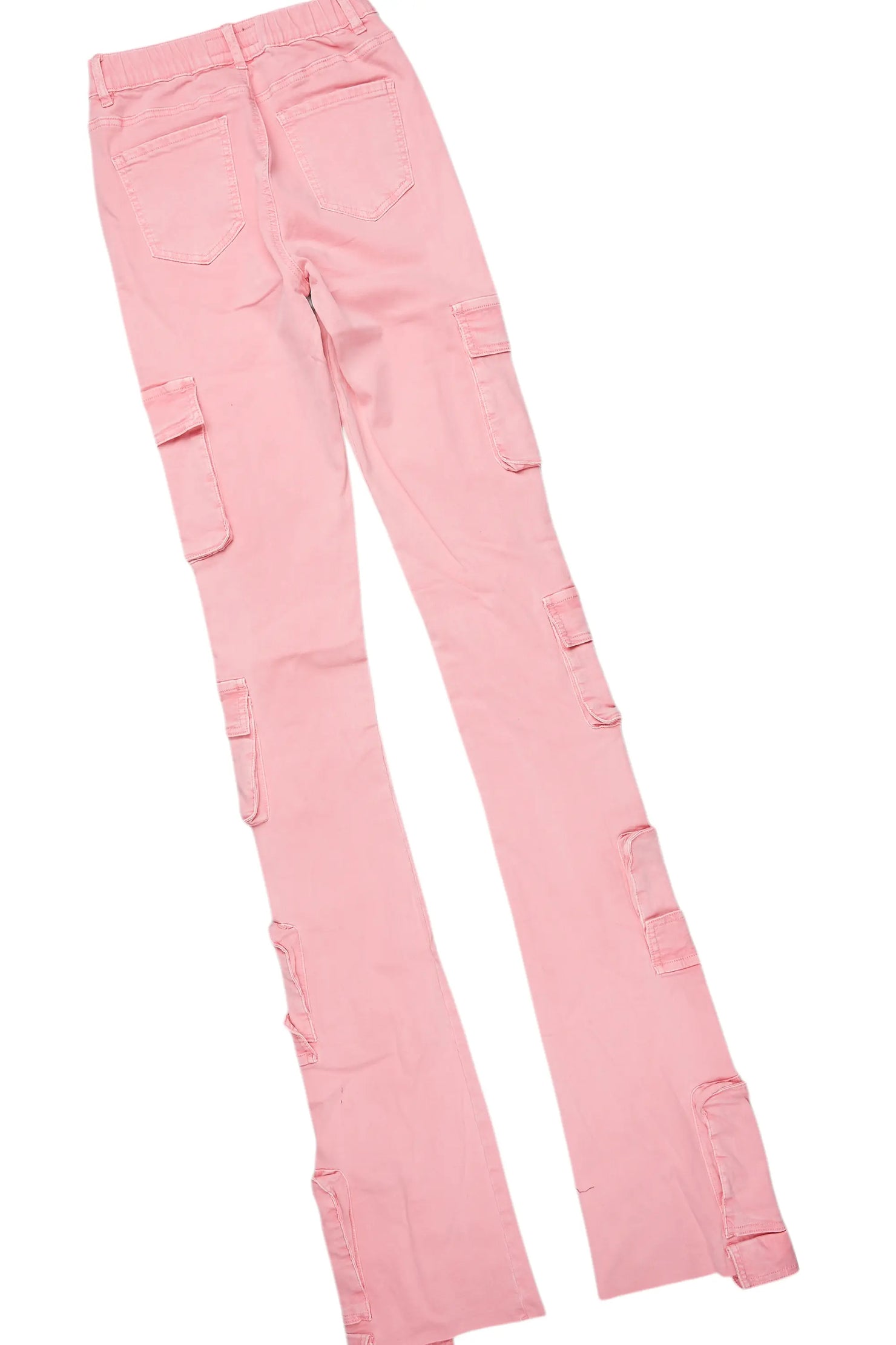 Kelony Grey/Pink Hoodie/Super Stacked Jean Set