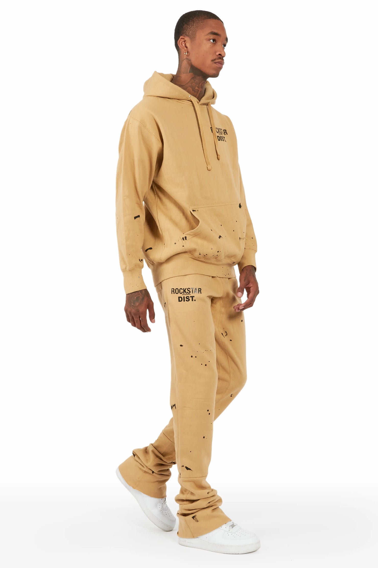 Raffer Beige Hoodie/Super Stacked Flare Track Set– Rockstar Original