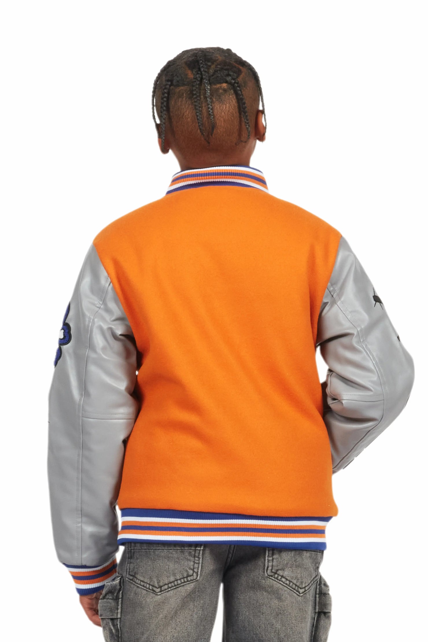 Boys Shexter Orange Varsity Jacket