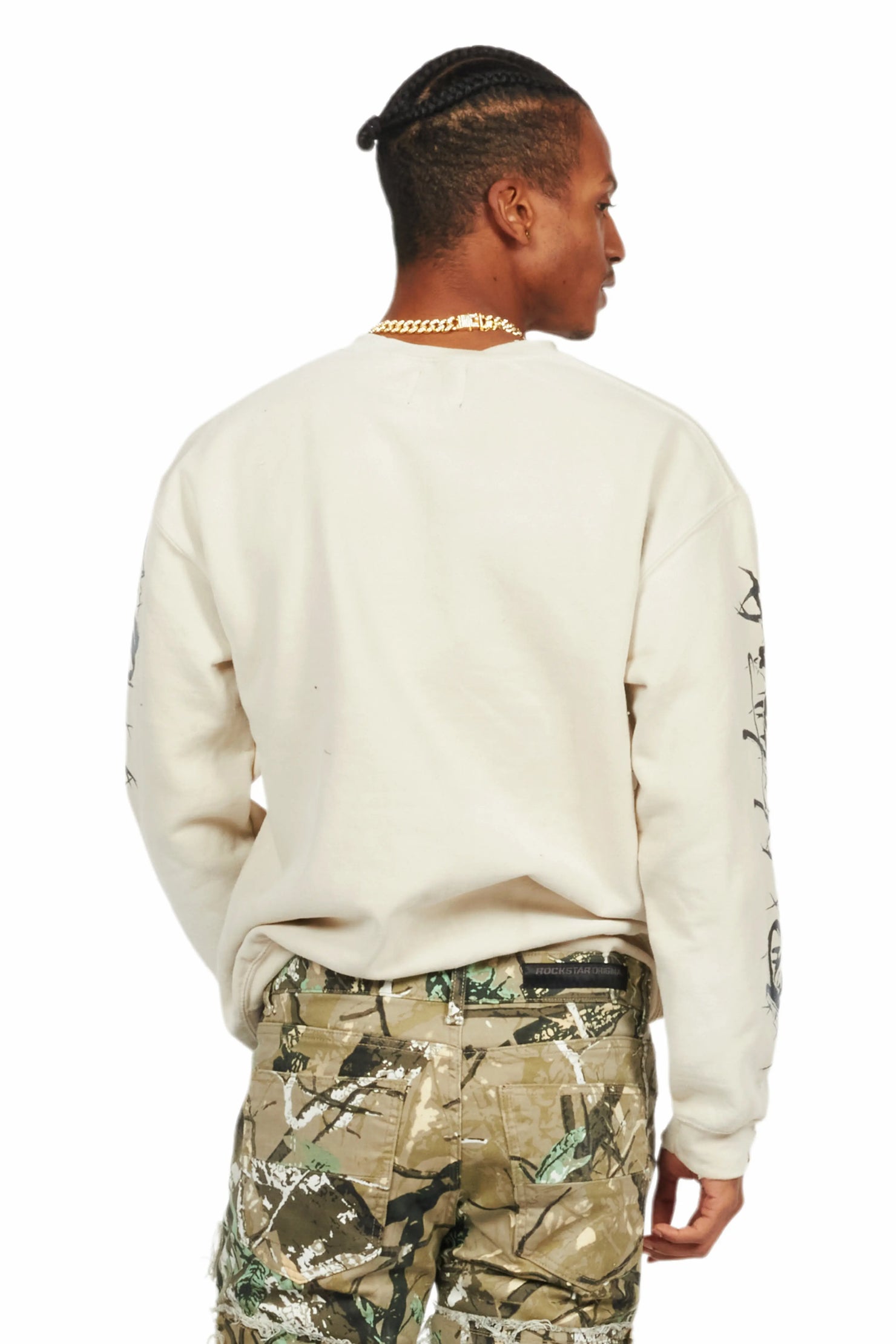 Bedros Beige Graphic Crewneck