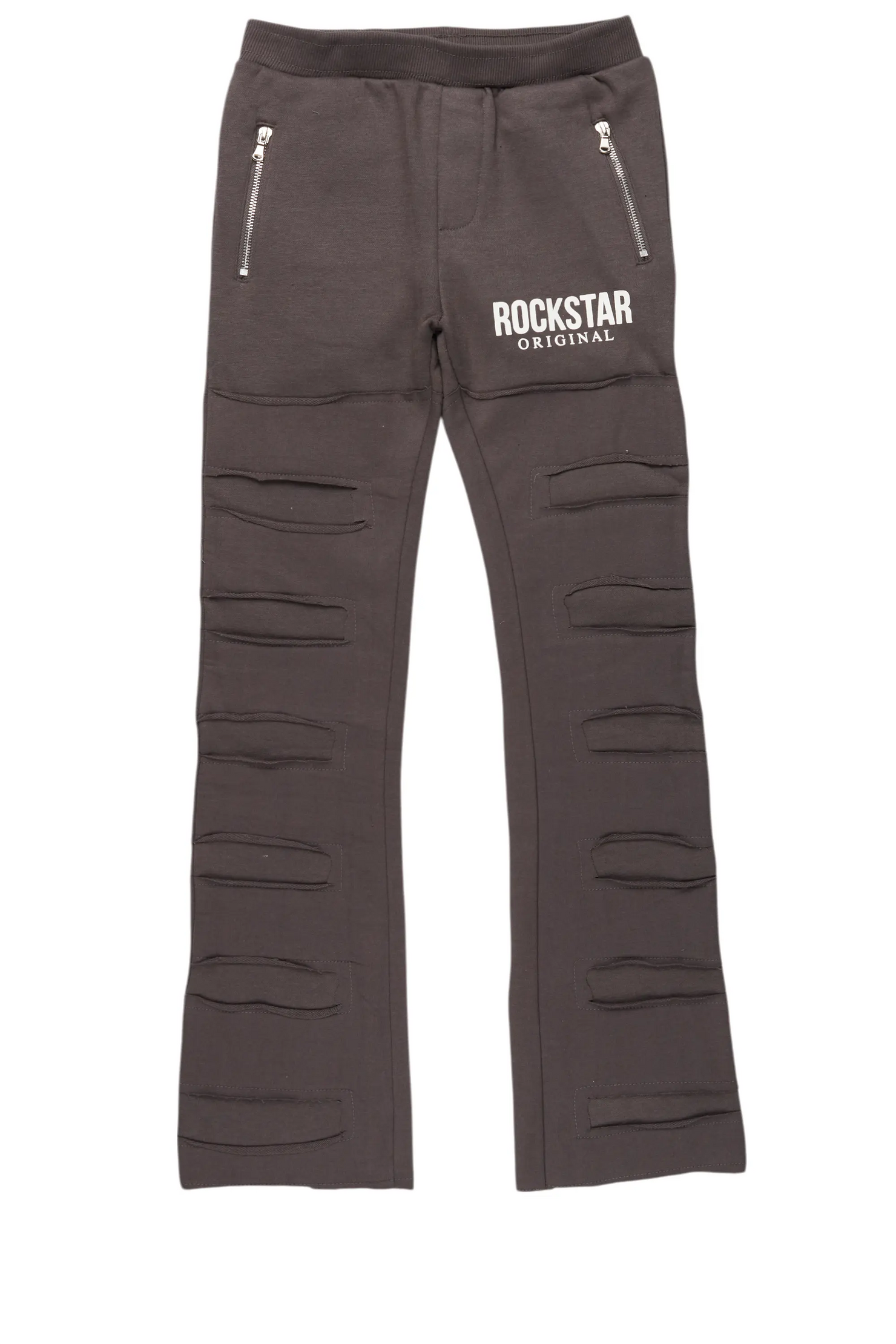 Boys Emilio Vintage Grey Stacked Flare Track Pant