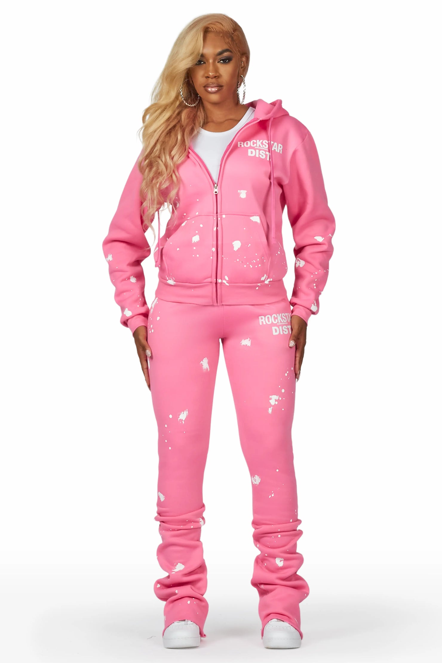 Halloway Bubblegum Pink Zip Up Super Stacked Trackset