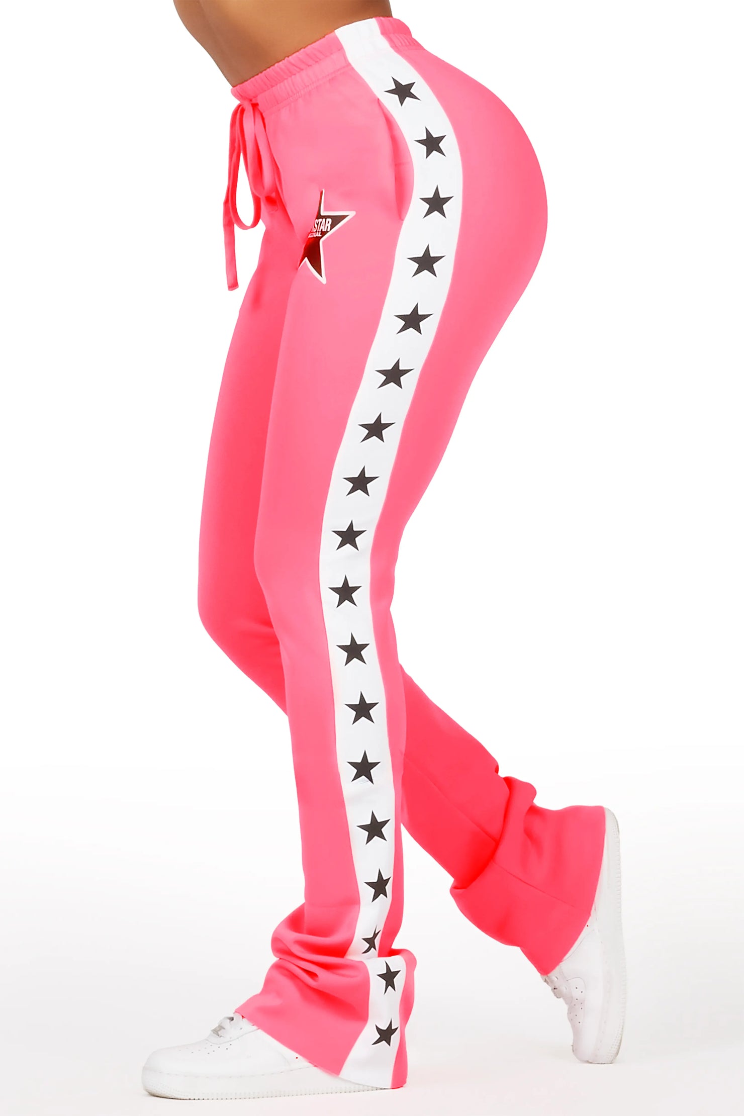 Kevona Neon Pink Super Stacked Track Pant