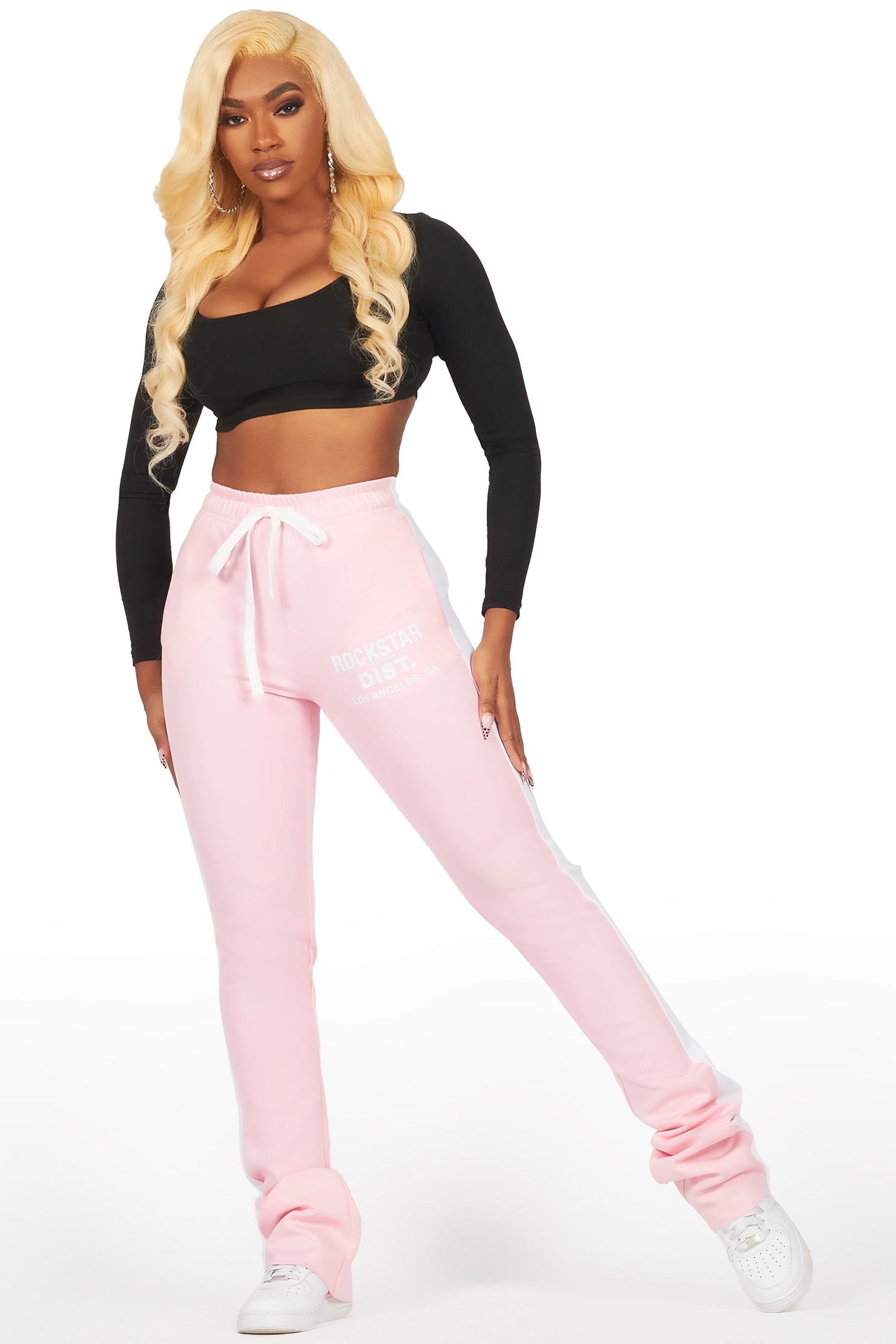 Savannah Pink Super Stacked Track Pant