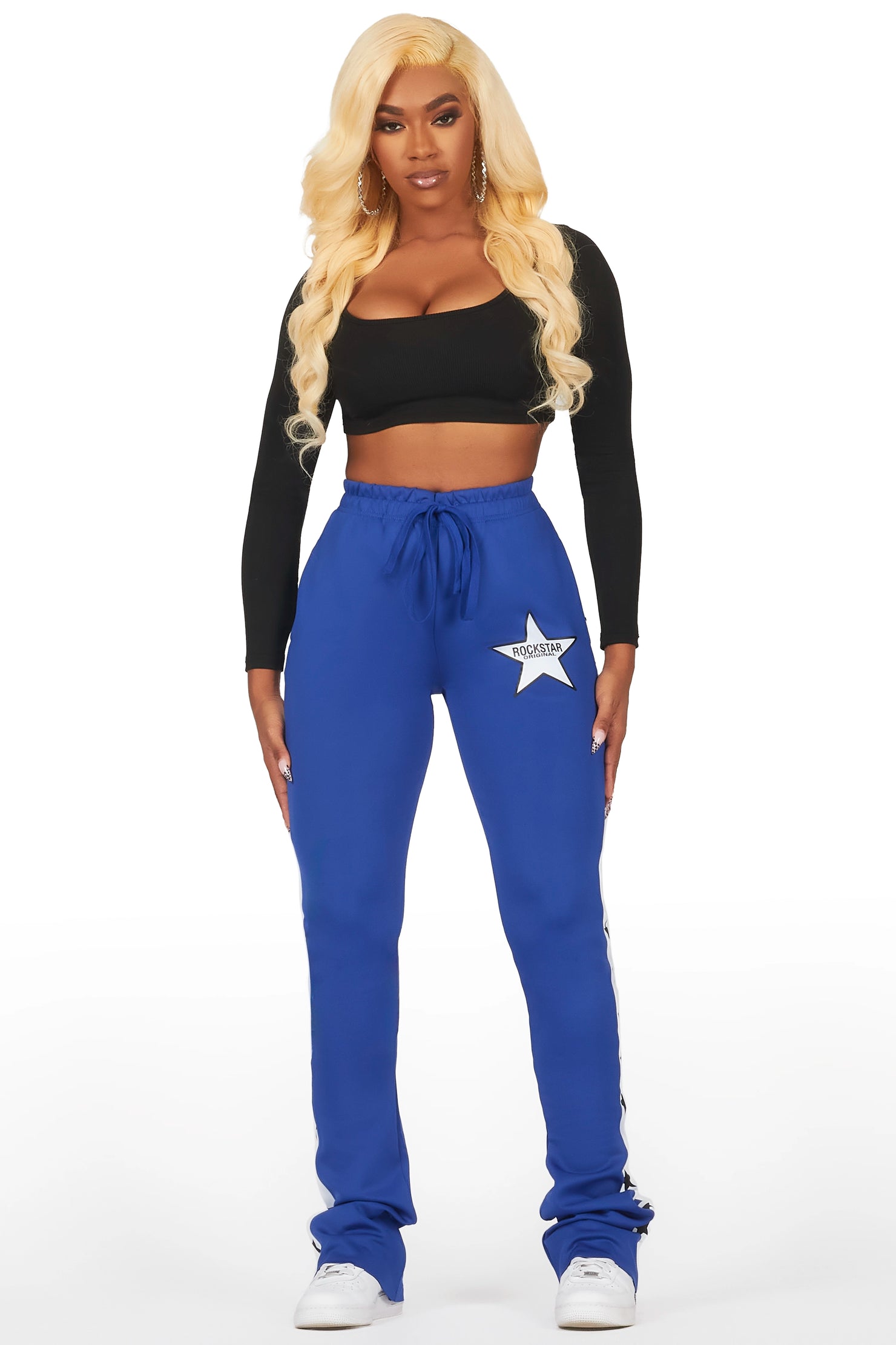 Kevona Blue Super Stacked Track Pant