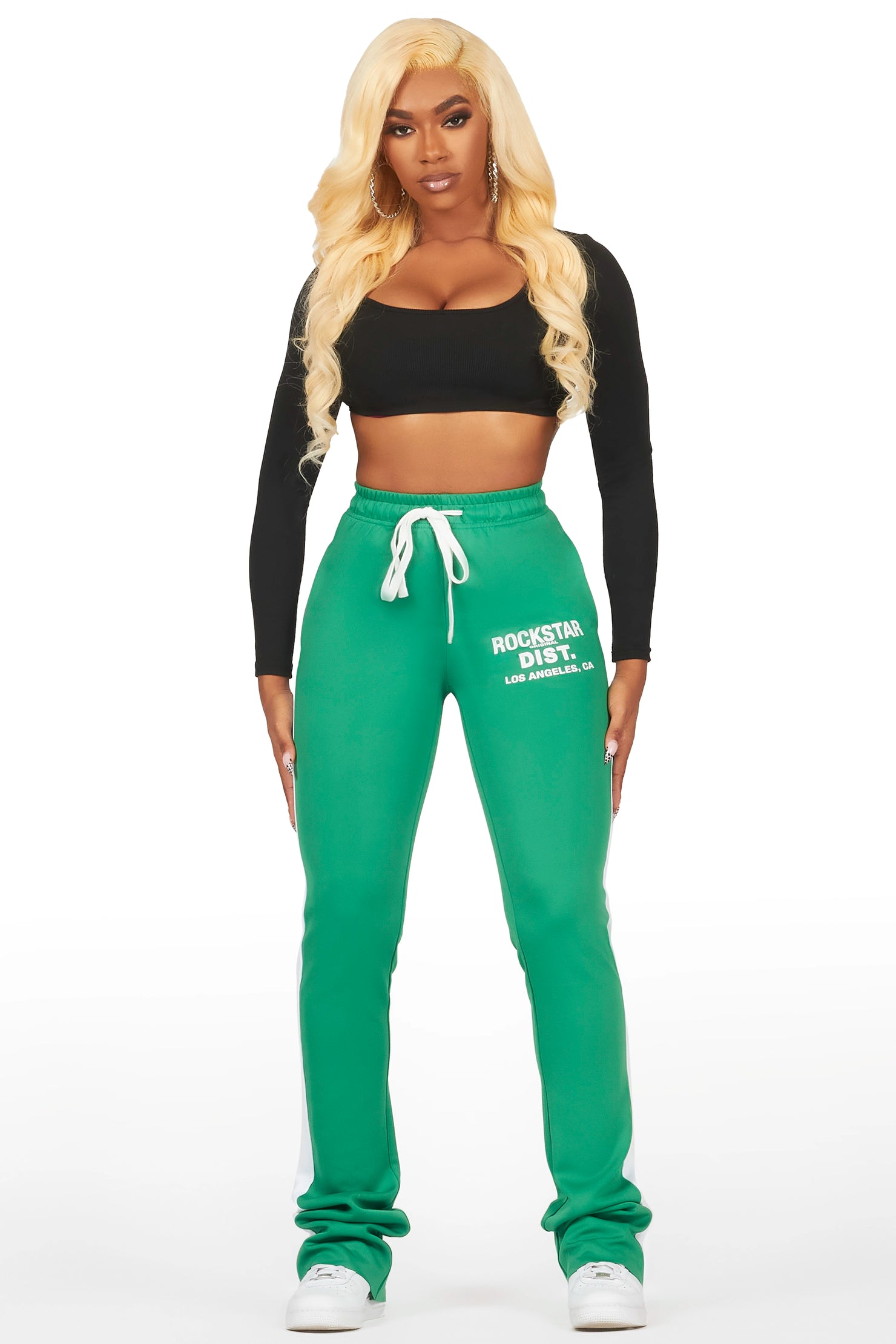 Savannah Green Super Stacked Track Pant