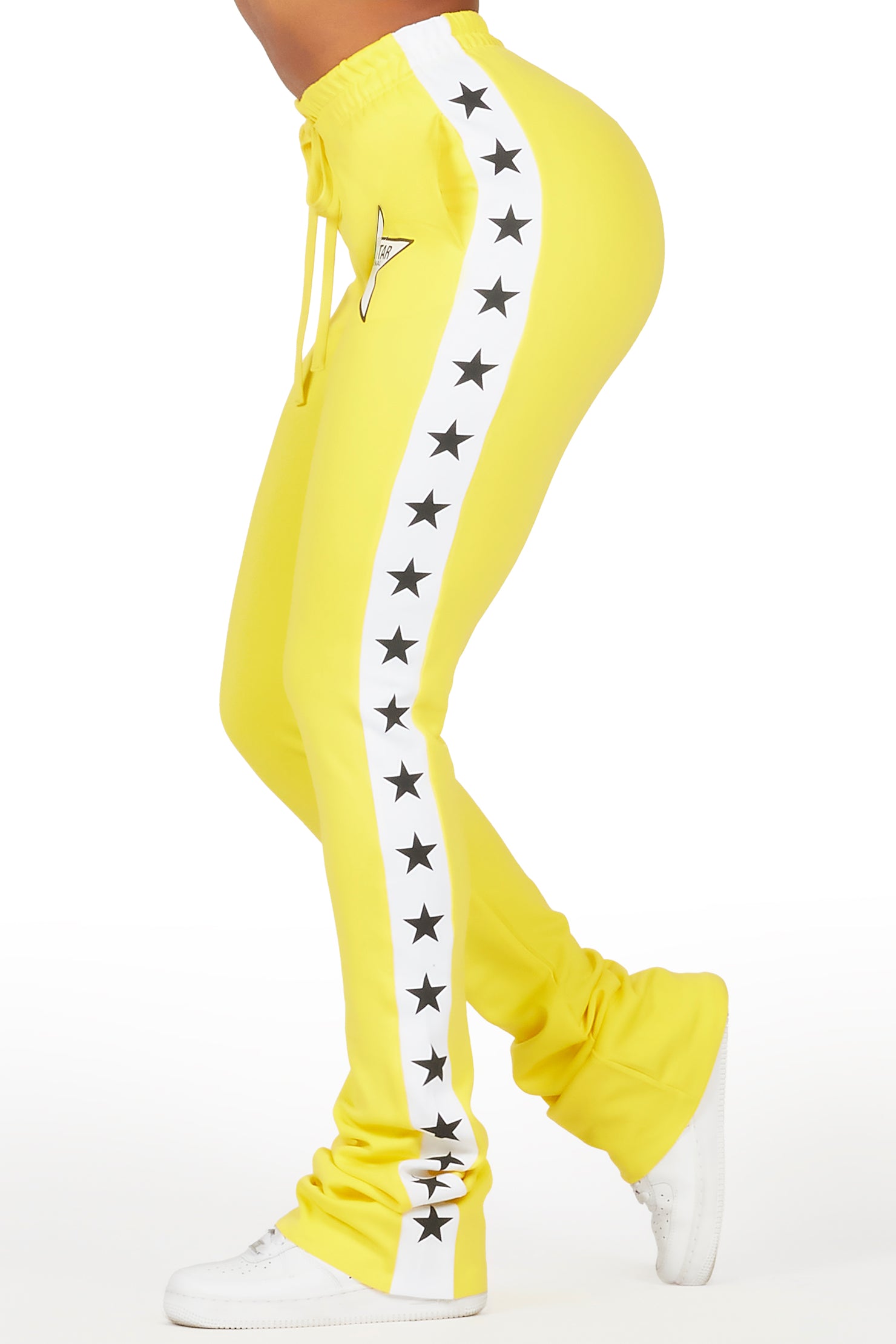 Kevona Yellow Super Stacked Track Pant