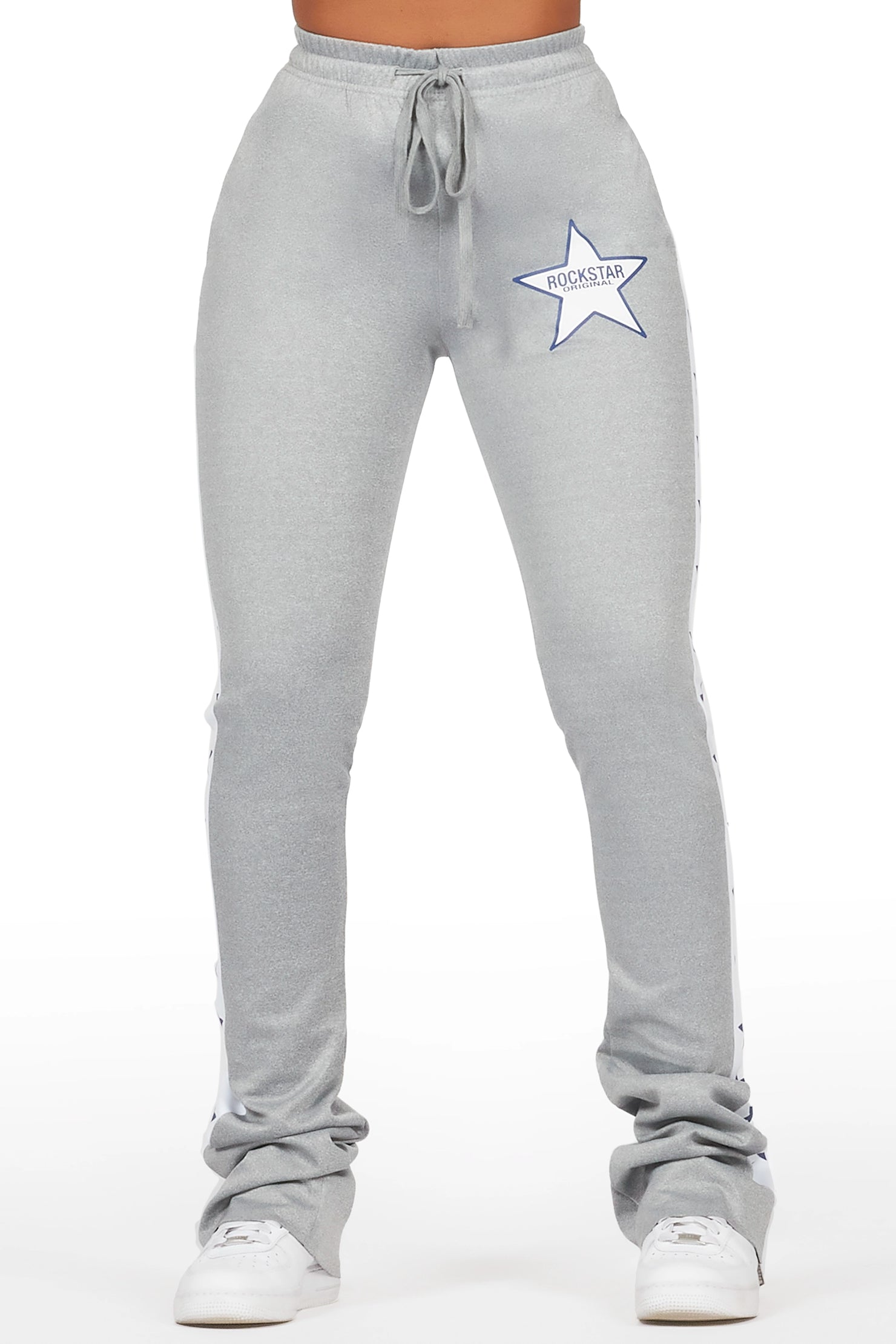 Kevona Heather Grey Super Stacked Track Pant