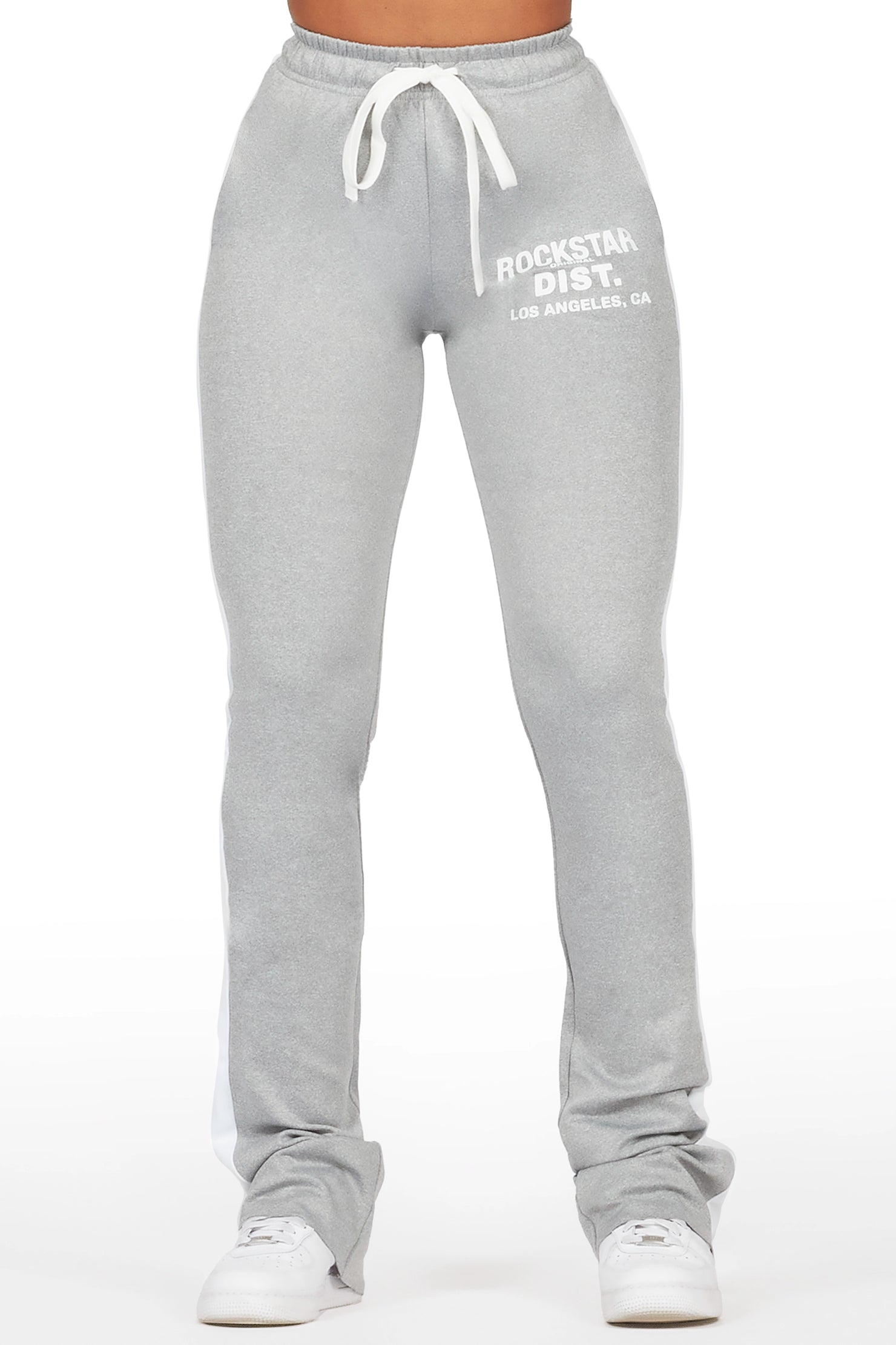 Savannah Heather Grey Super Stacked Track Pant