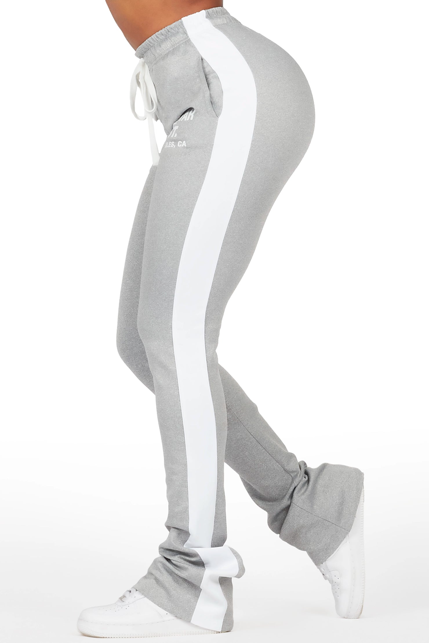 Savannah Heather Grey Super Stacked Track Pant