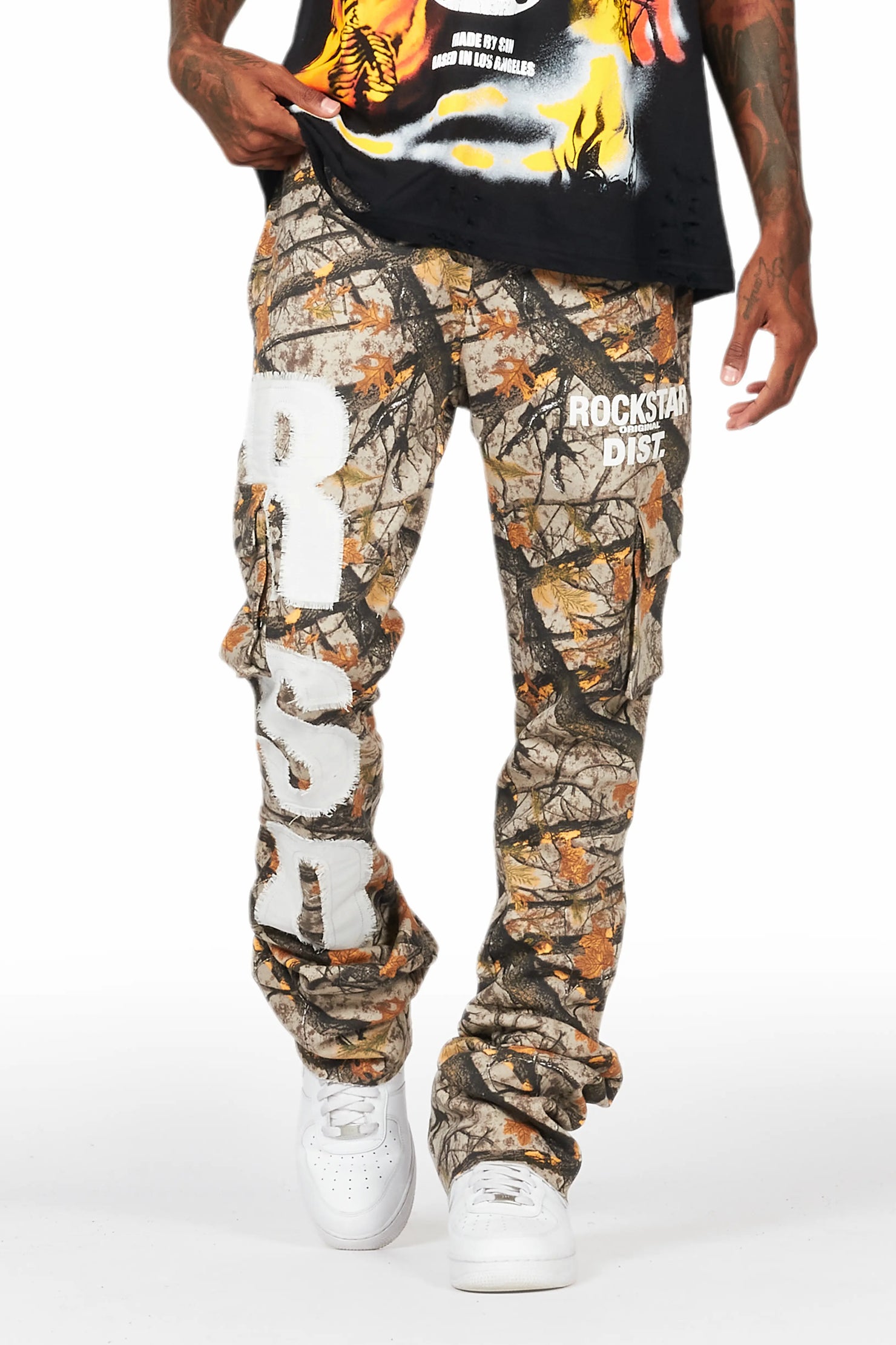 Admir Tree Camo Stacked Flare Pant