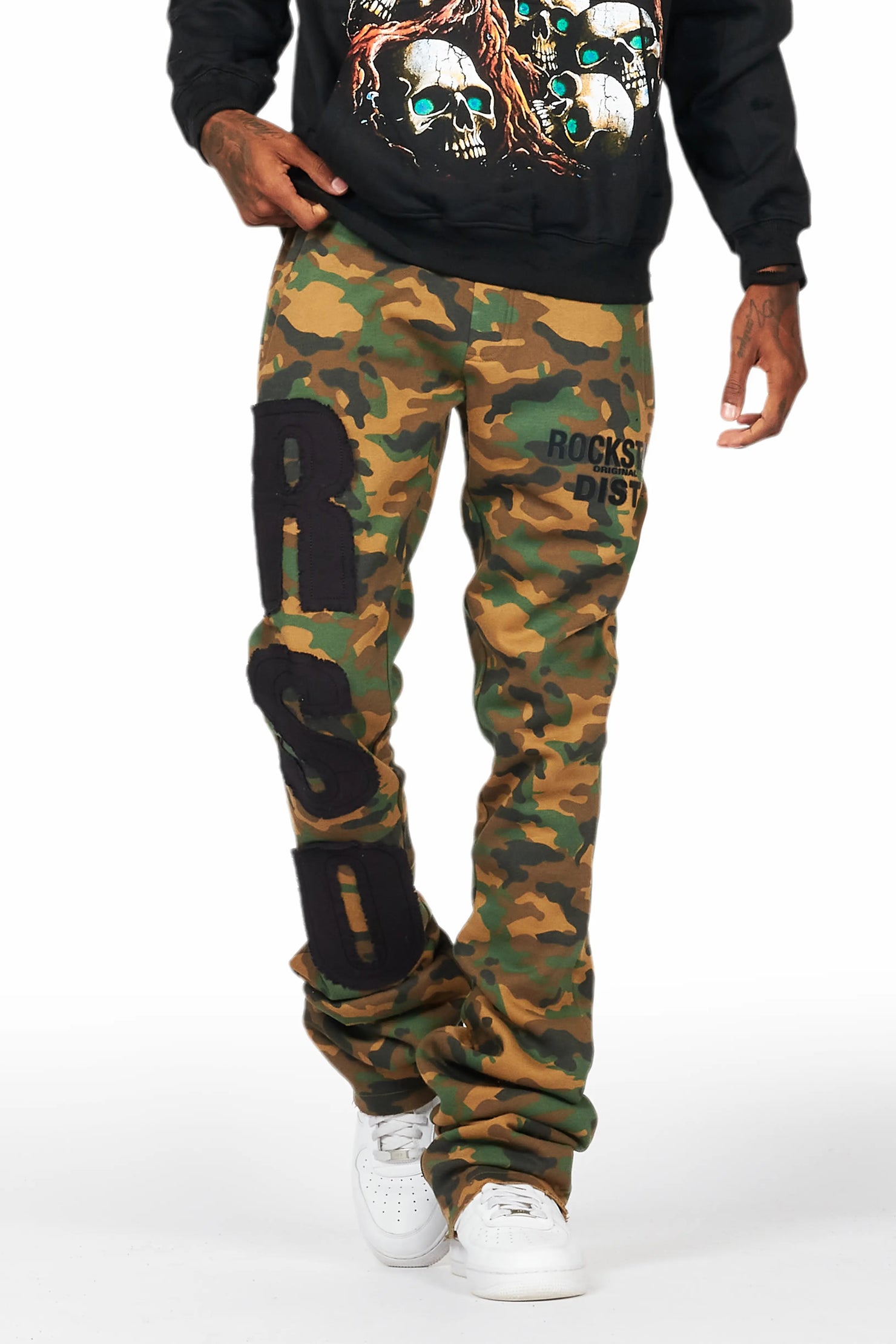 Bansi Faded Camo Super Stacked Trackpant