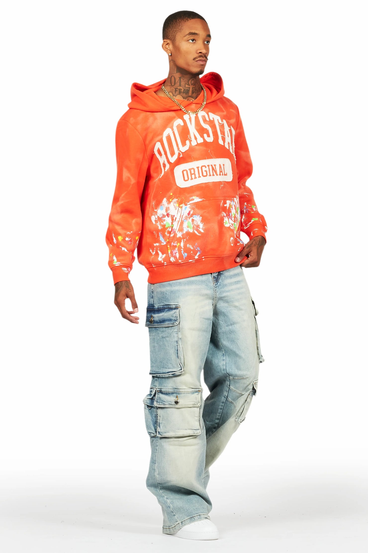 Balta Orange Graphic Painter Hoodie