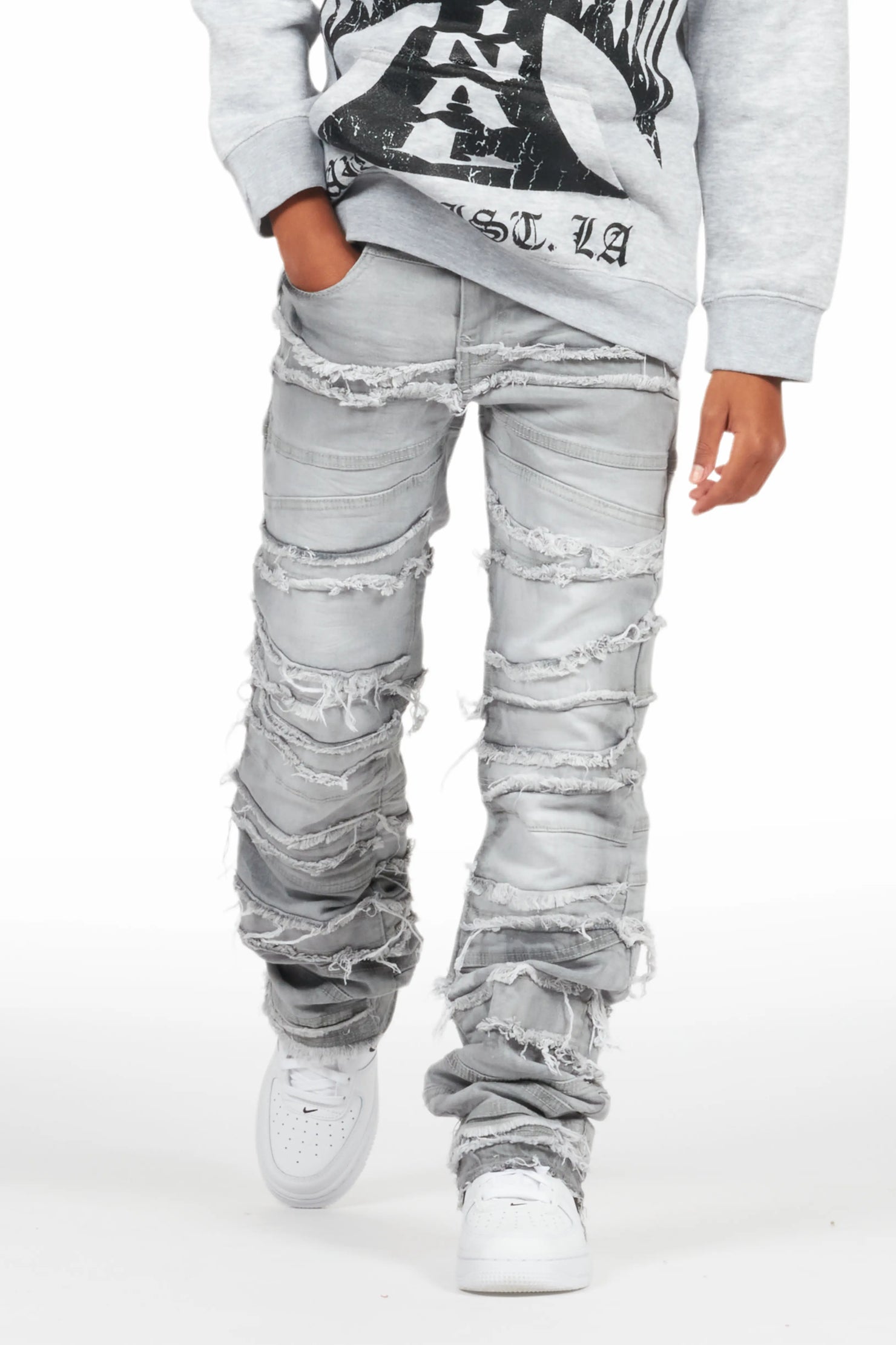 Boys Franko Light Grey Slim Fit Jean