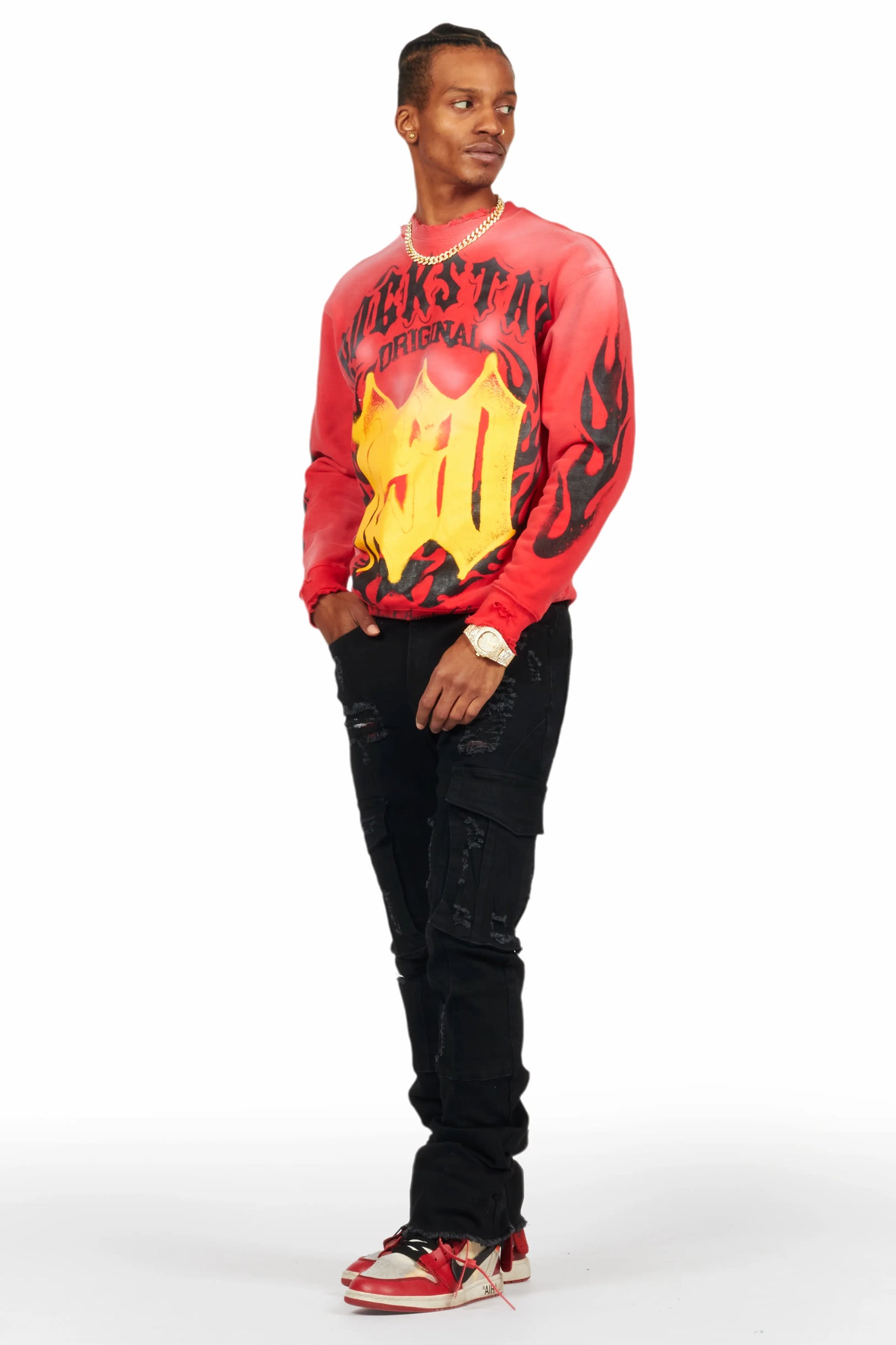 Boaz Red/Yellow Graphic Crewneck