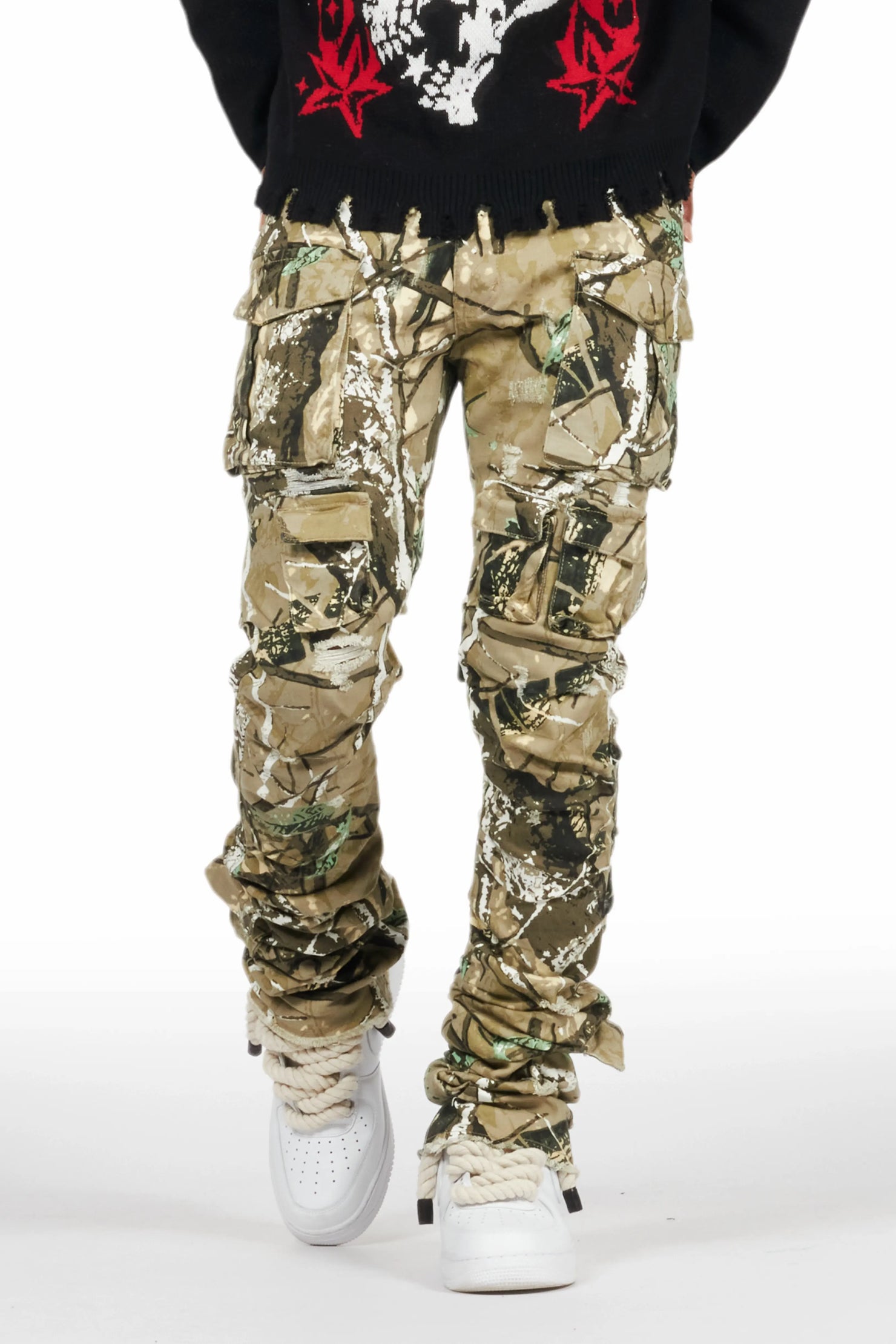 Gentry Tree Camo Stacked Flare Jean