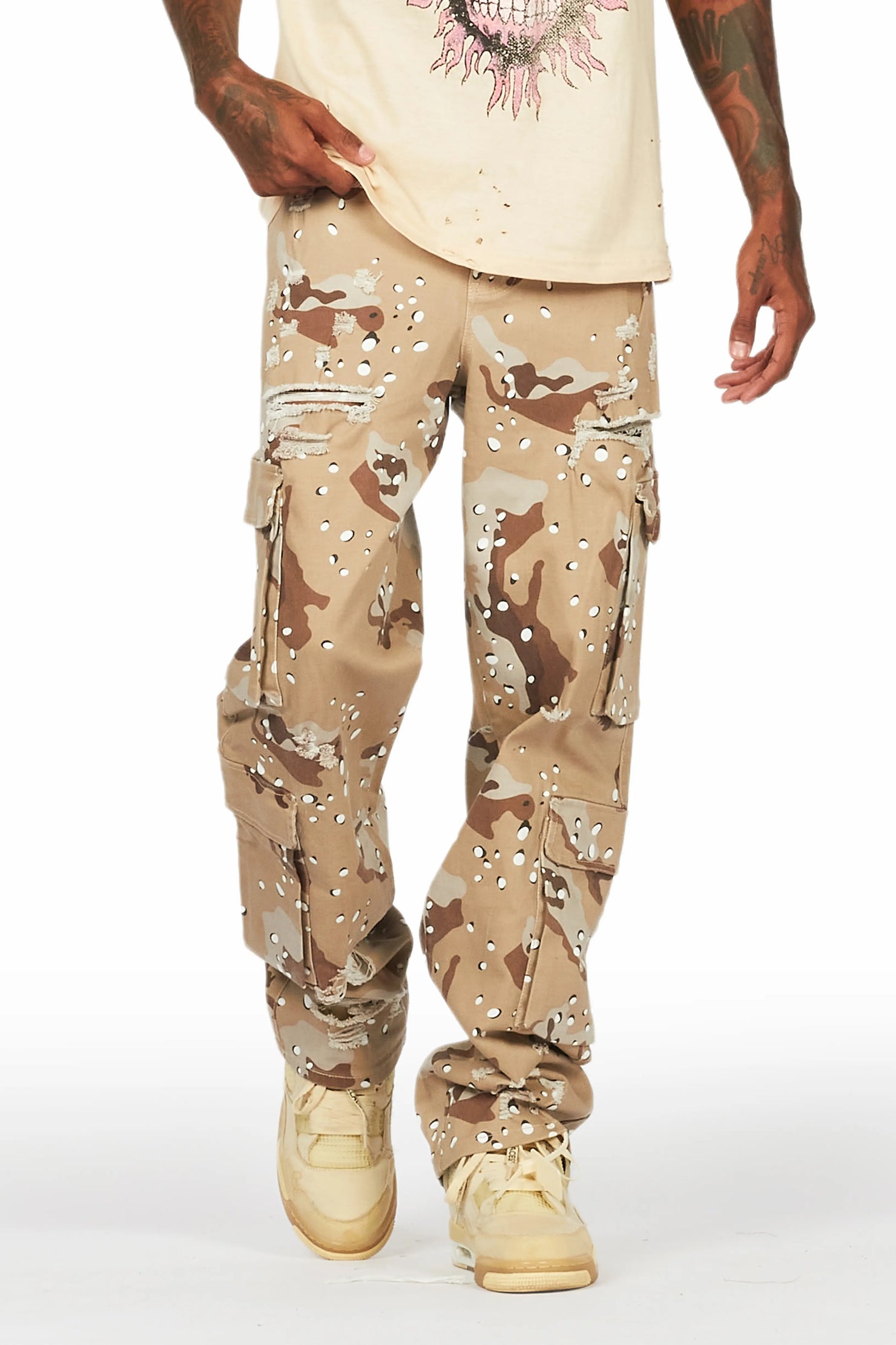 Morten Desert Camo Baggy Fit Cargo Jean