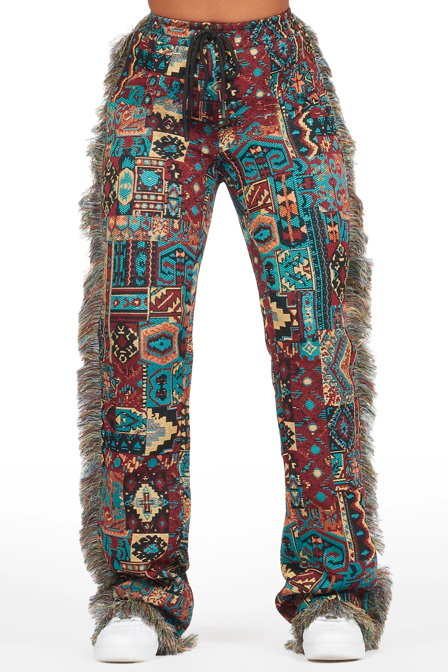 Joliet Red Tapestry Stacked Pant