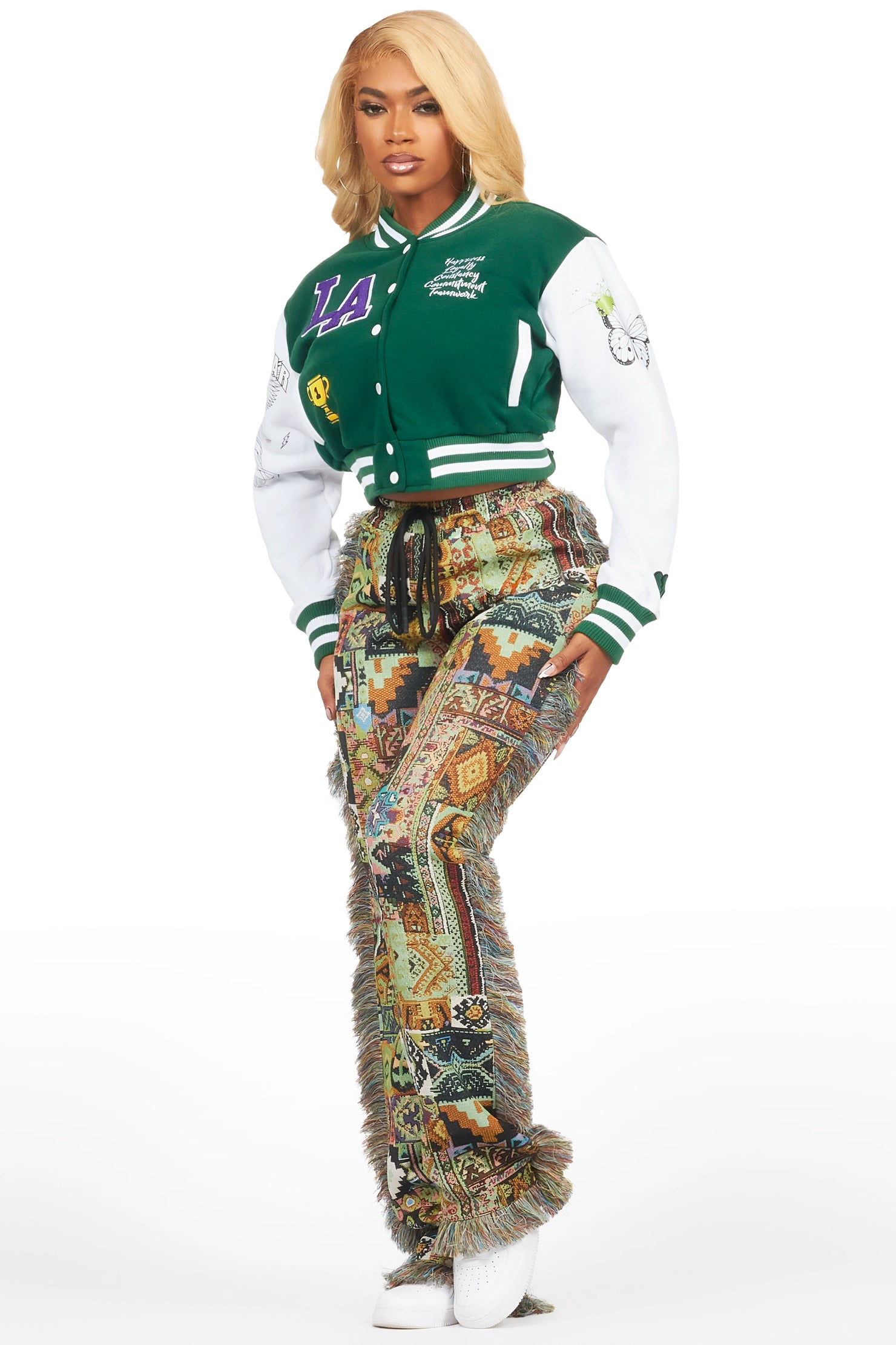 Momo Green Varsity Jacket