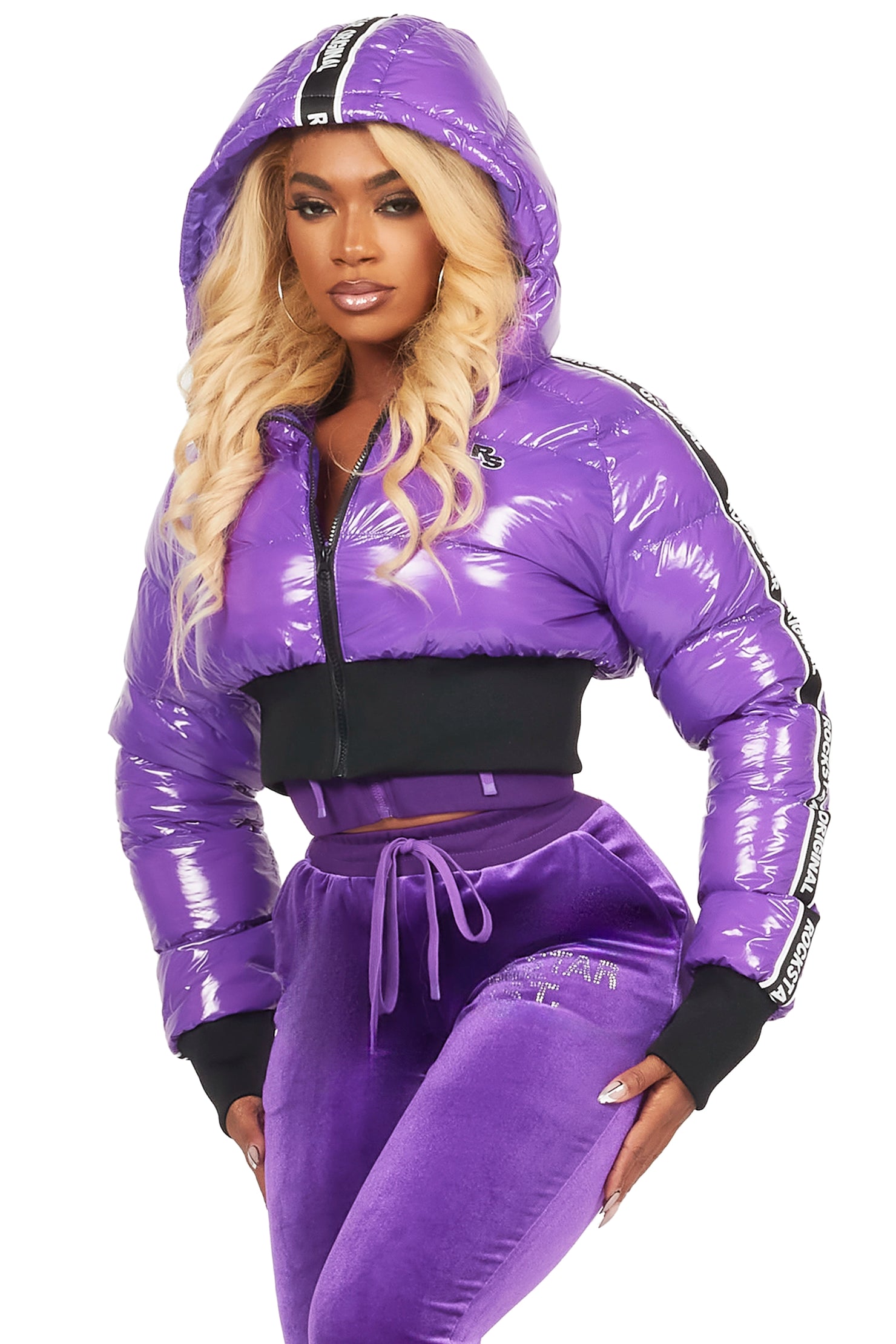 Jackey Purple 2.0 Crop Puffer Jacket