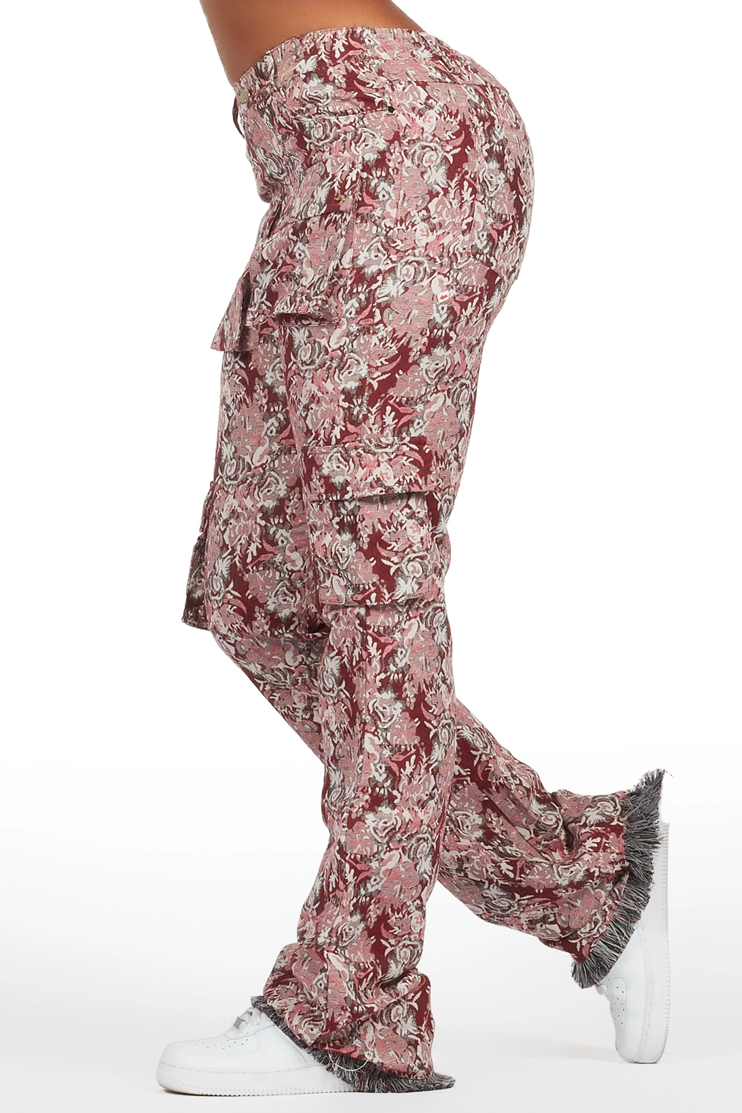 Viviane Pink Floral Tapestry Stacked Pant