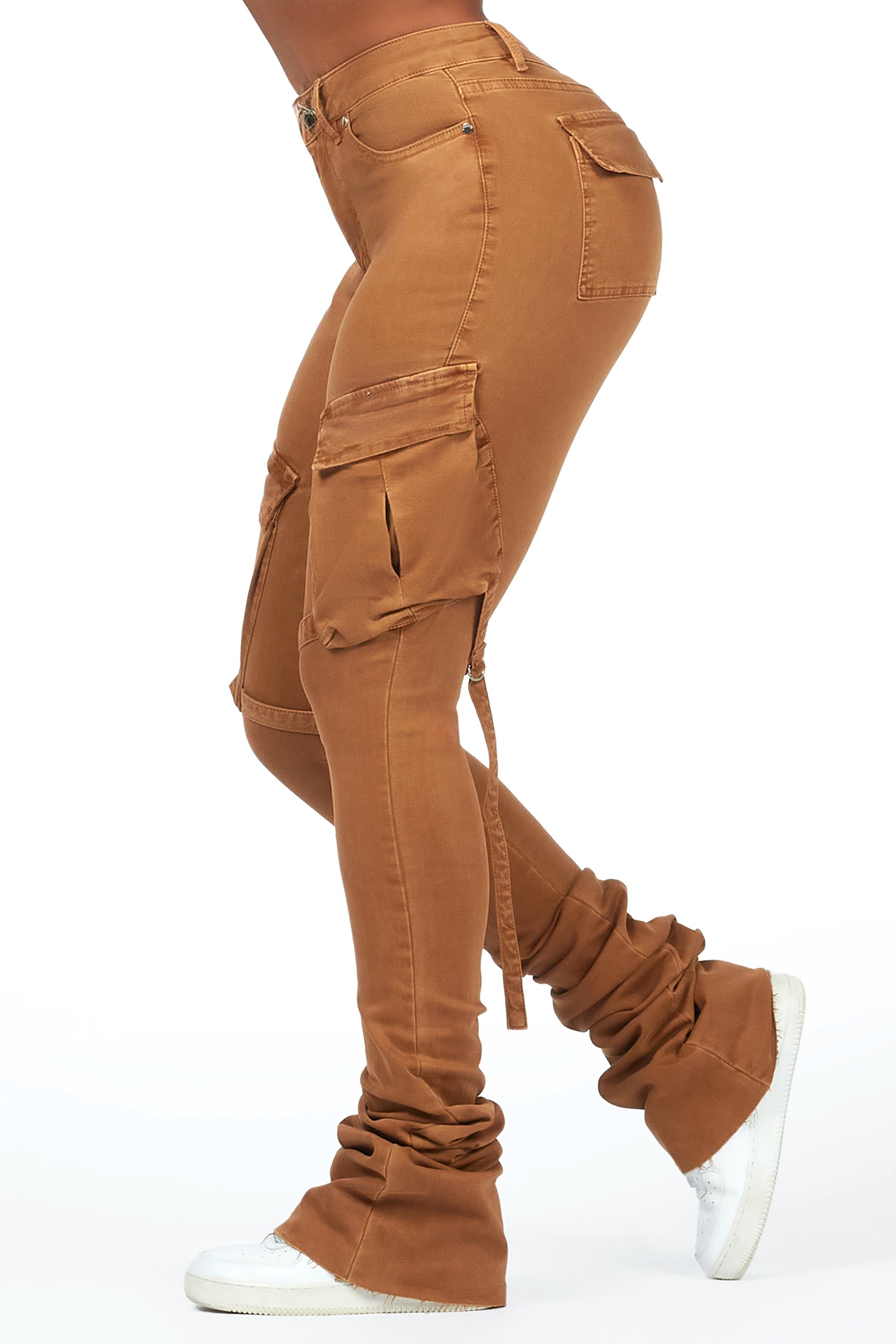 Caitlin Camel Cargo Super Stacked Jean