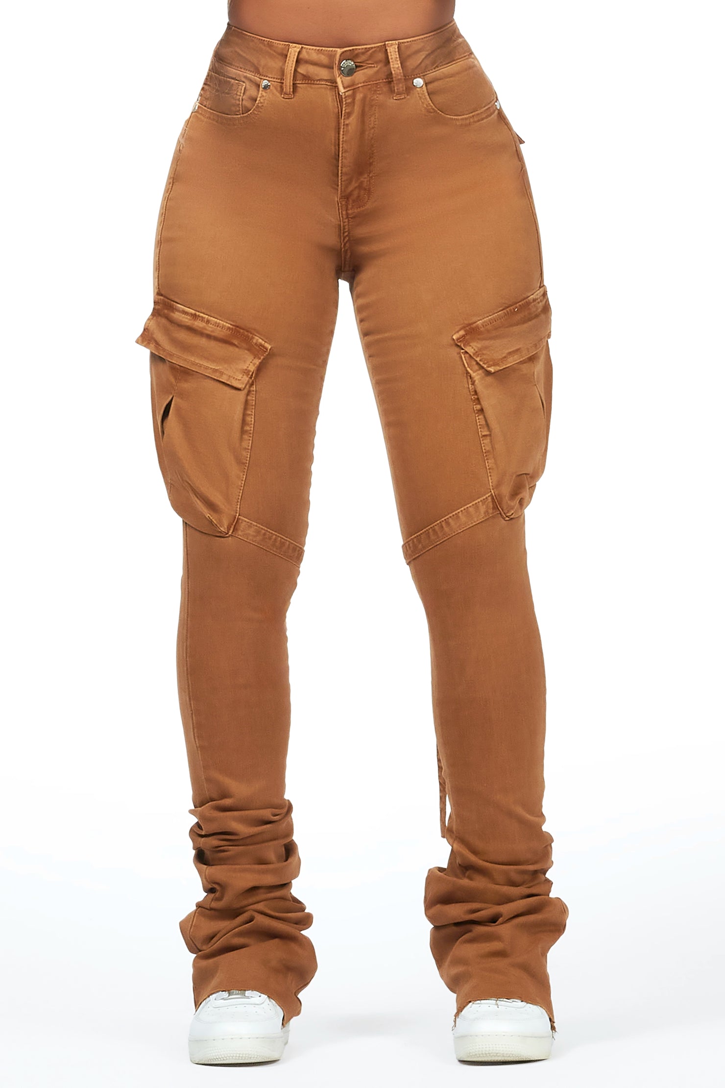 Caitlin Camel Cargo Super Stacked Jean