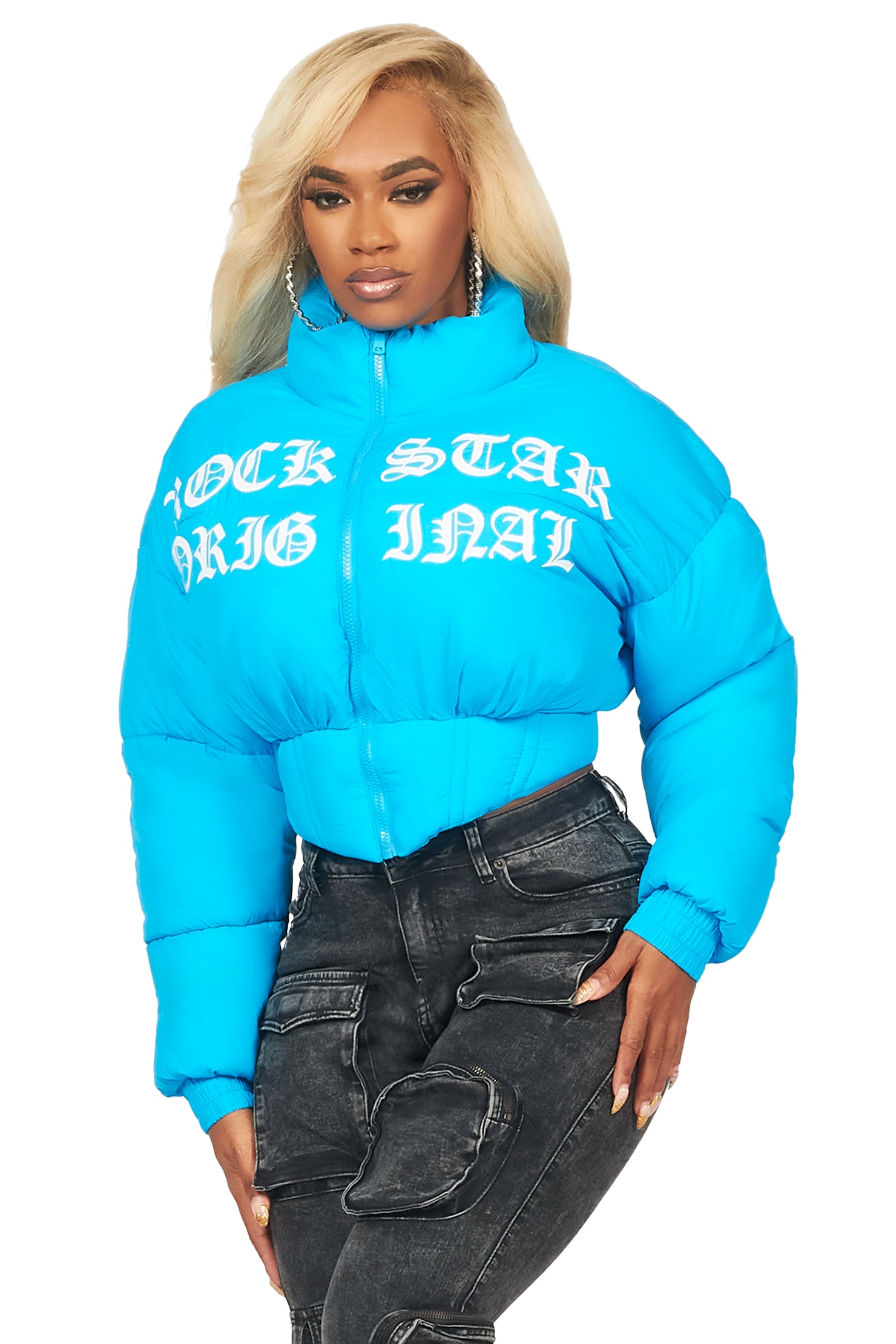 Samaiya Blue Corset Puffer Jacket