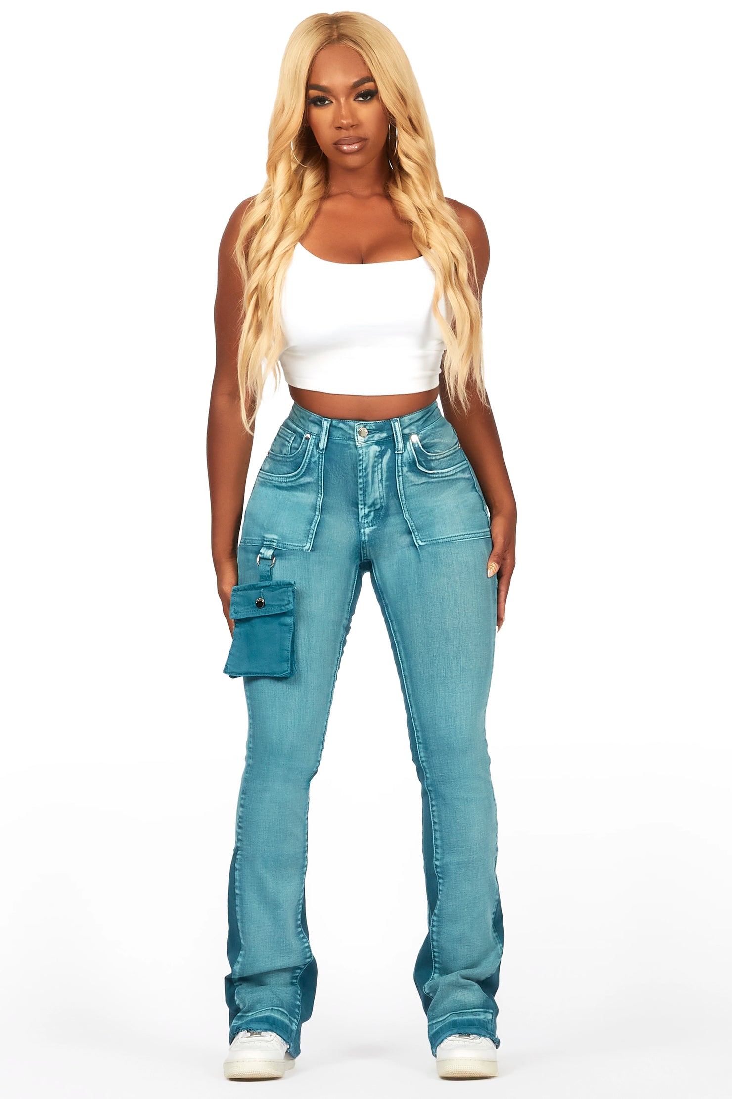 Galexus Blue Stacked Flare Jean