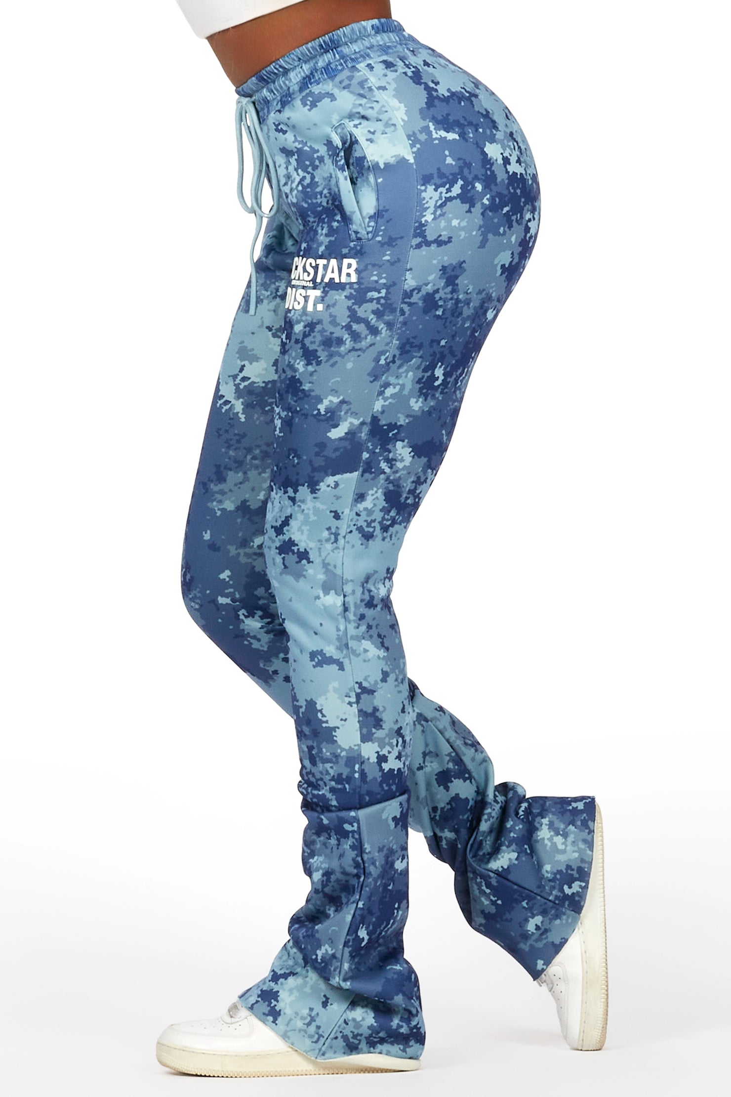 Juliana Blue Digital Camo Super Stacked Track Pant