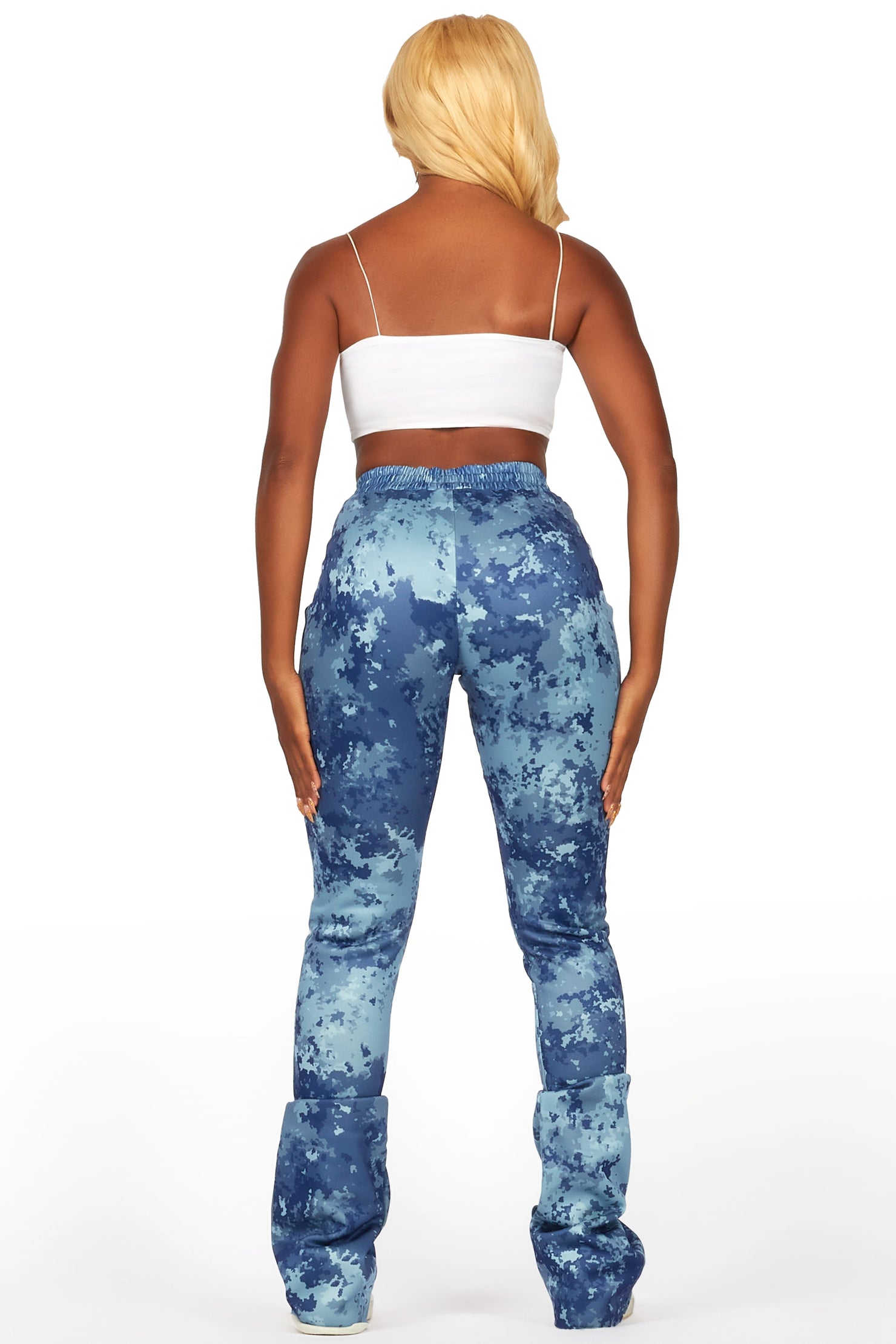 Juliana Blue Digital Camo Super Stacked Track Pant