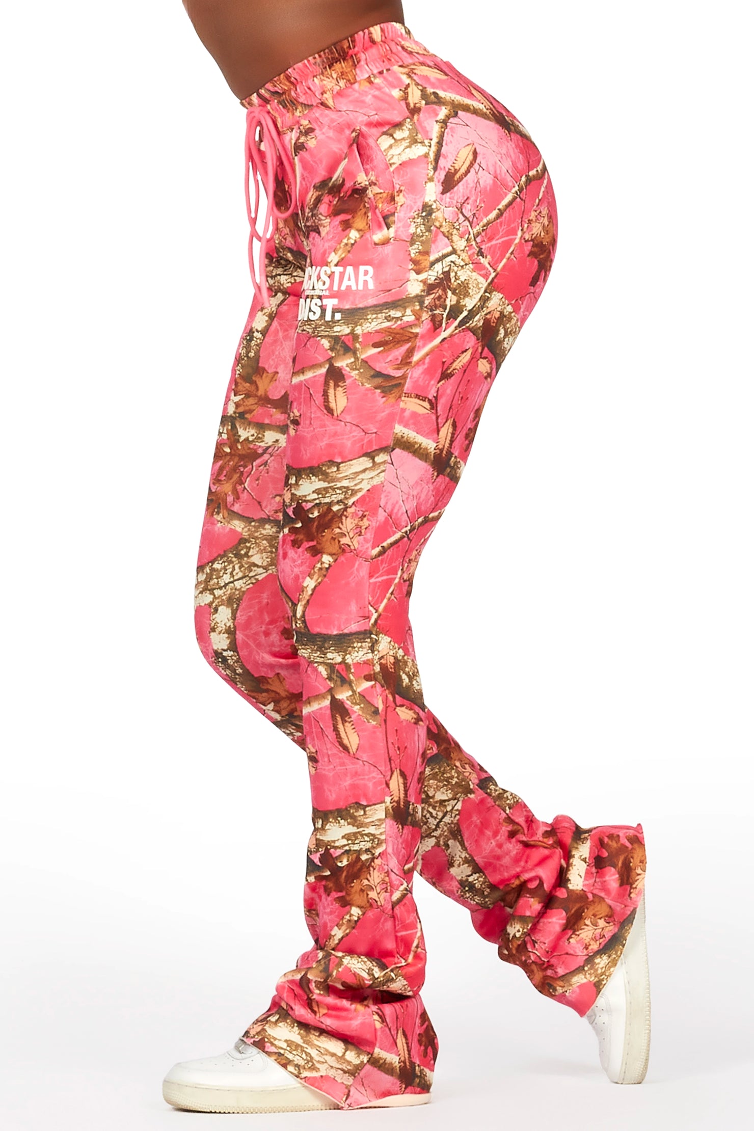 Juliana Pink Tree Camo Super Stacked Track Pant