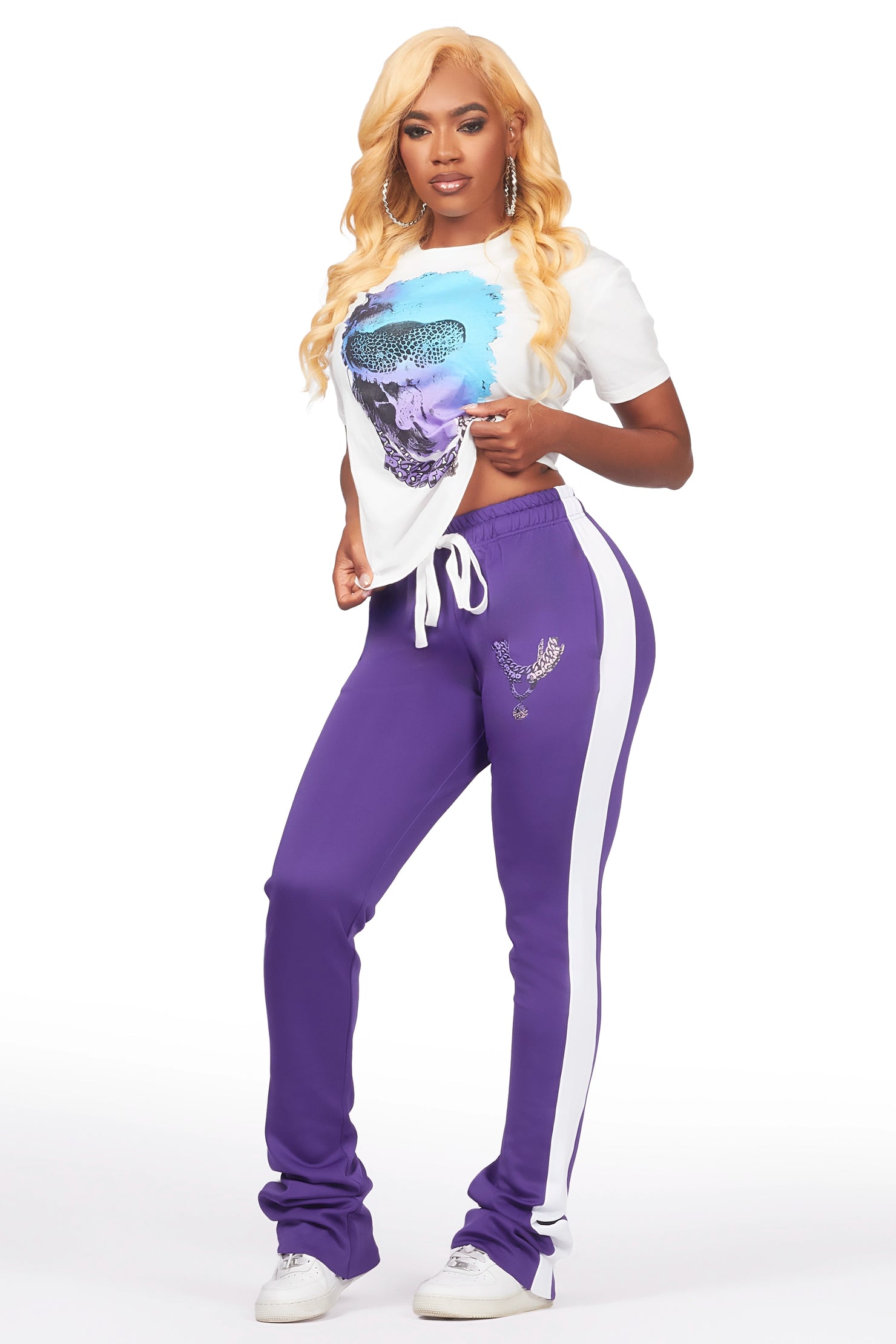 Destany White/Purple T-Shirt Trackset