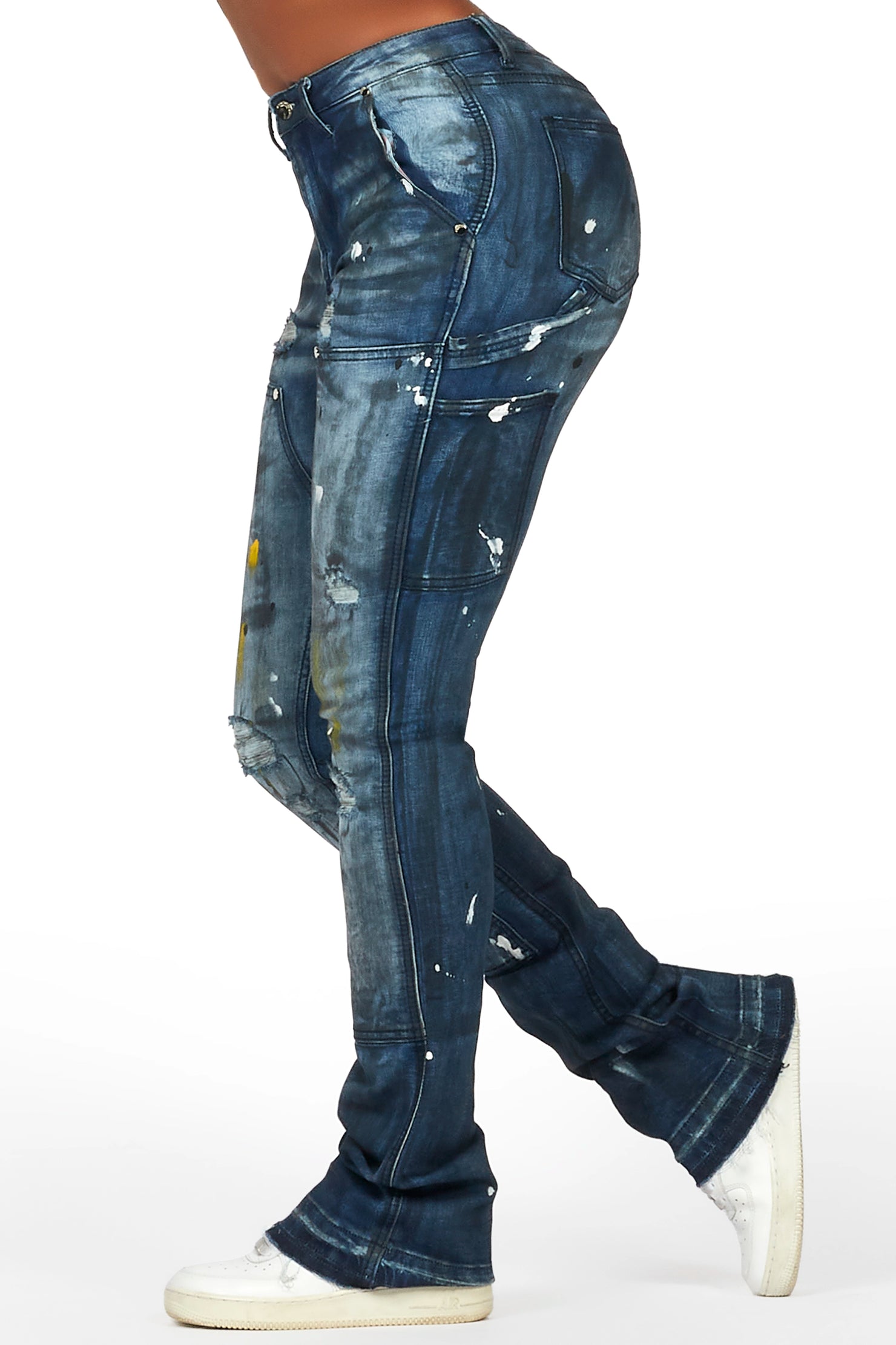 Miesha Light Wash Stacked Flare Jean