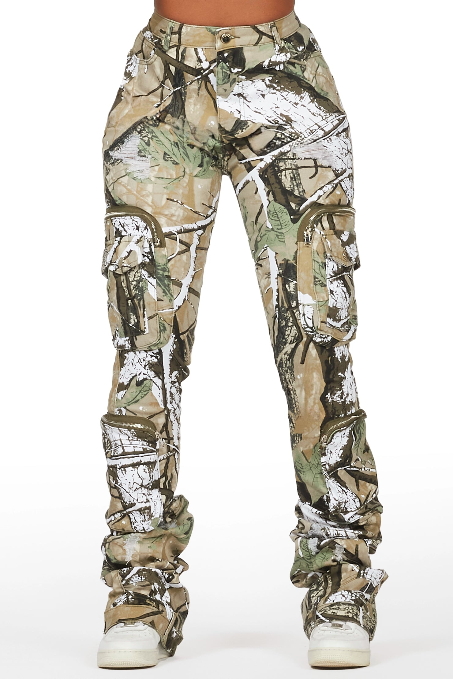 Alisson Tree Camo Cargo Super Stacked Jean